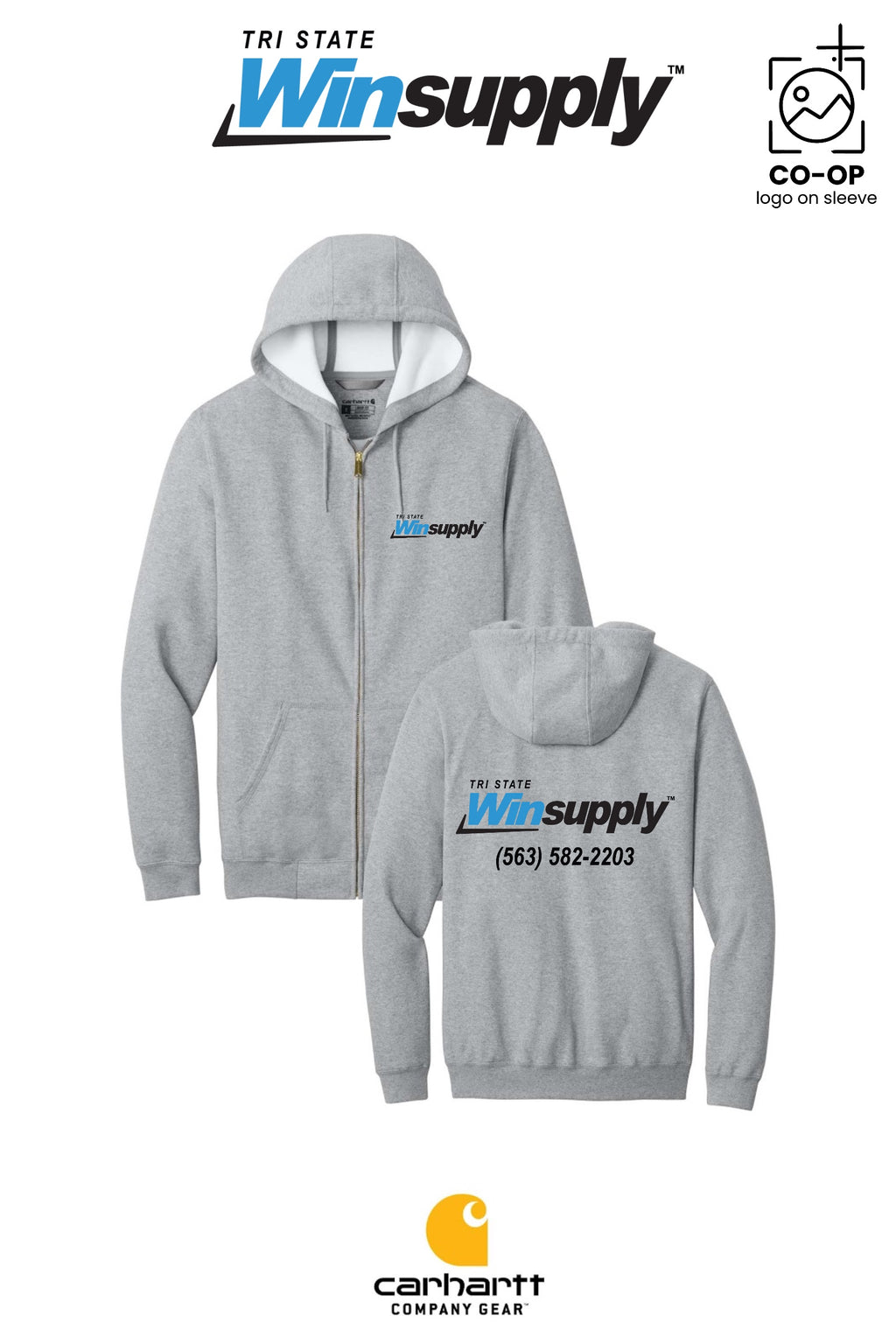 Carhartt® Midweight Hooded Zip-Front Sweatshirt - Tri-State Winsupply