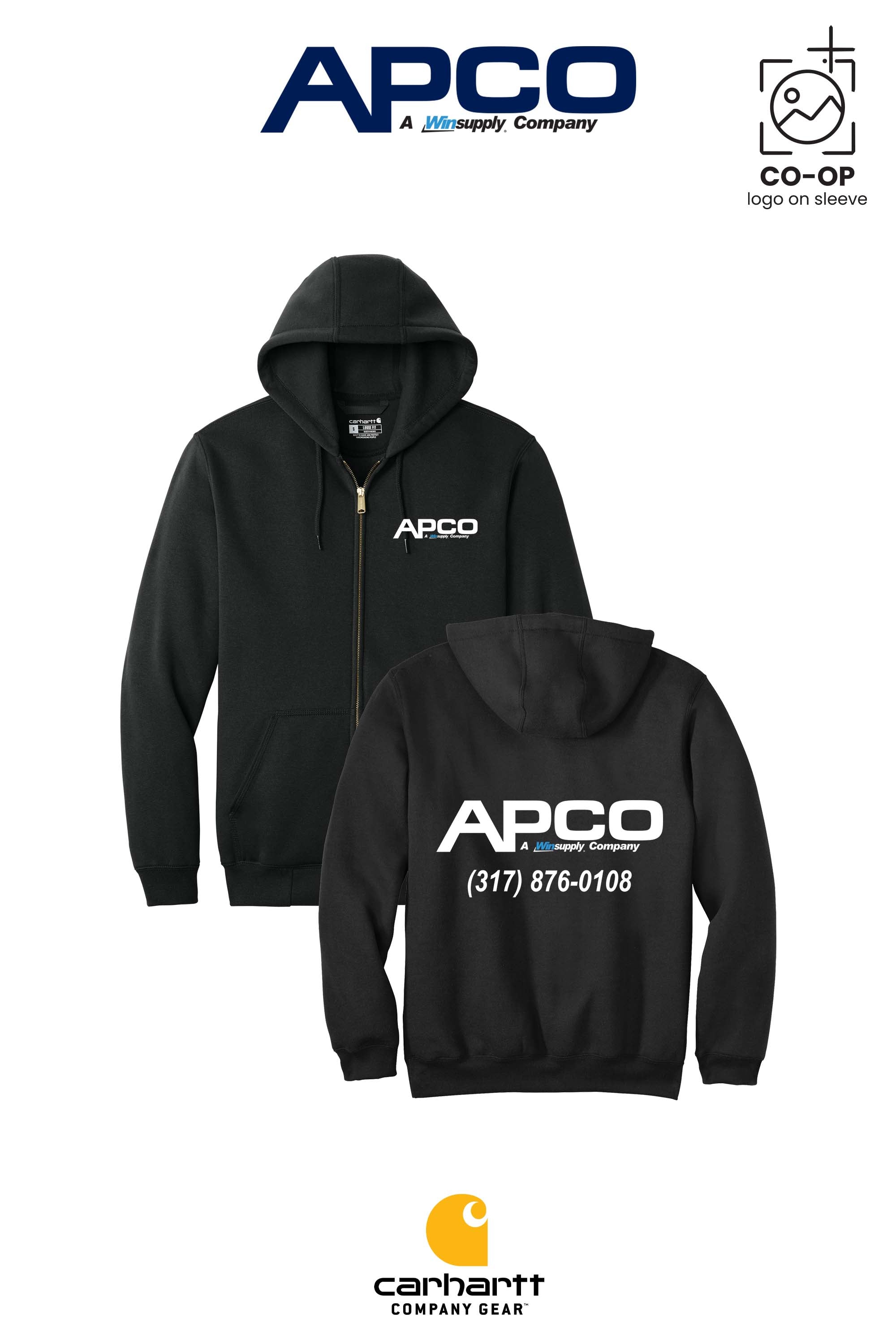 Carhartt® Midweight Hooded Zip-Front Sweatshirt - APCO Supply - Indianapolis
