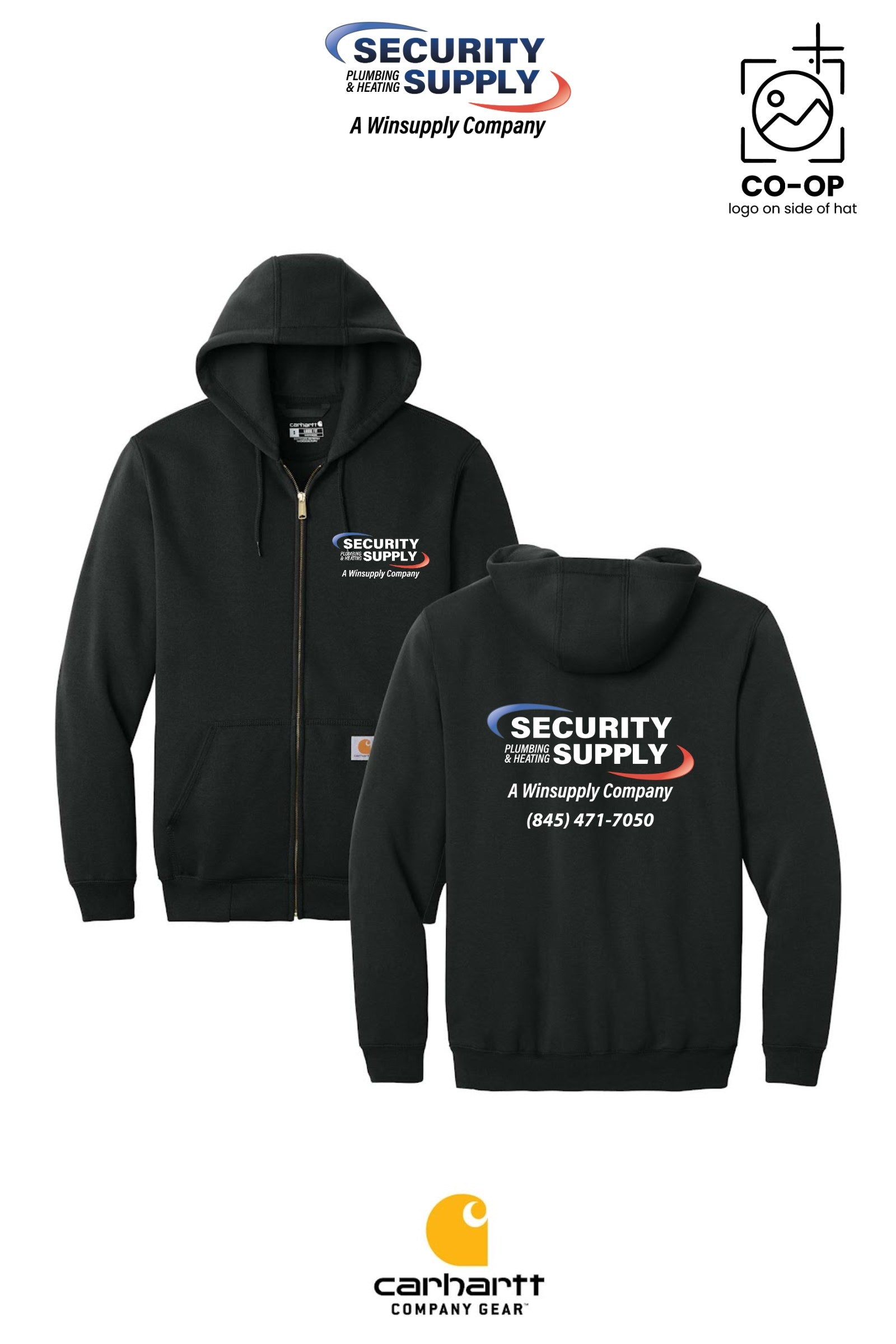 Carhartt® Midweight Hooded Zip-Front Sweatshirt - Security Plumbing & Heating Supply - Poughkeepsie, NY