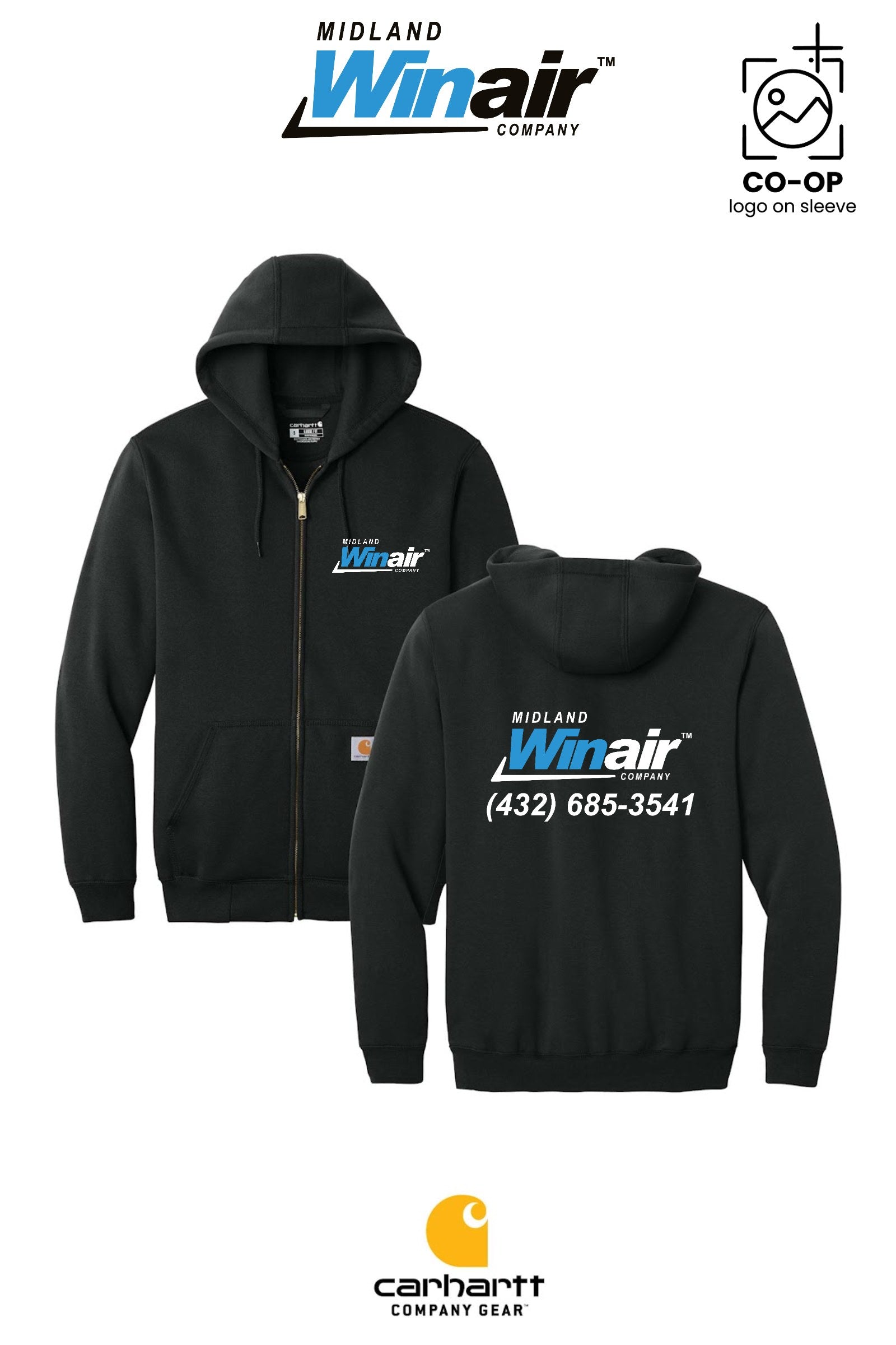 Carhartt® Midweight Hooded Zip-Front Sweatshirt - Midland Winair