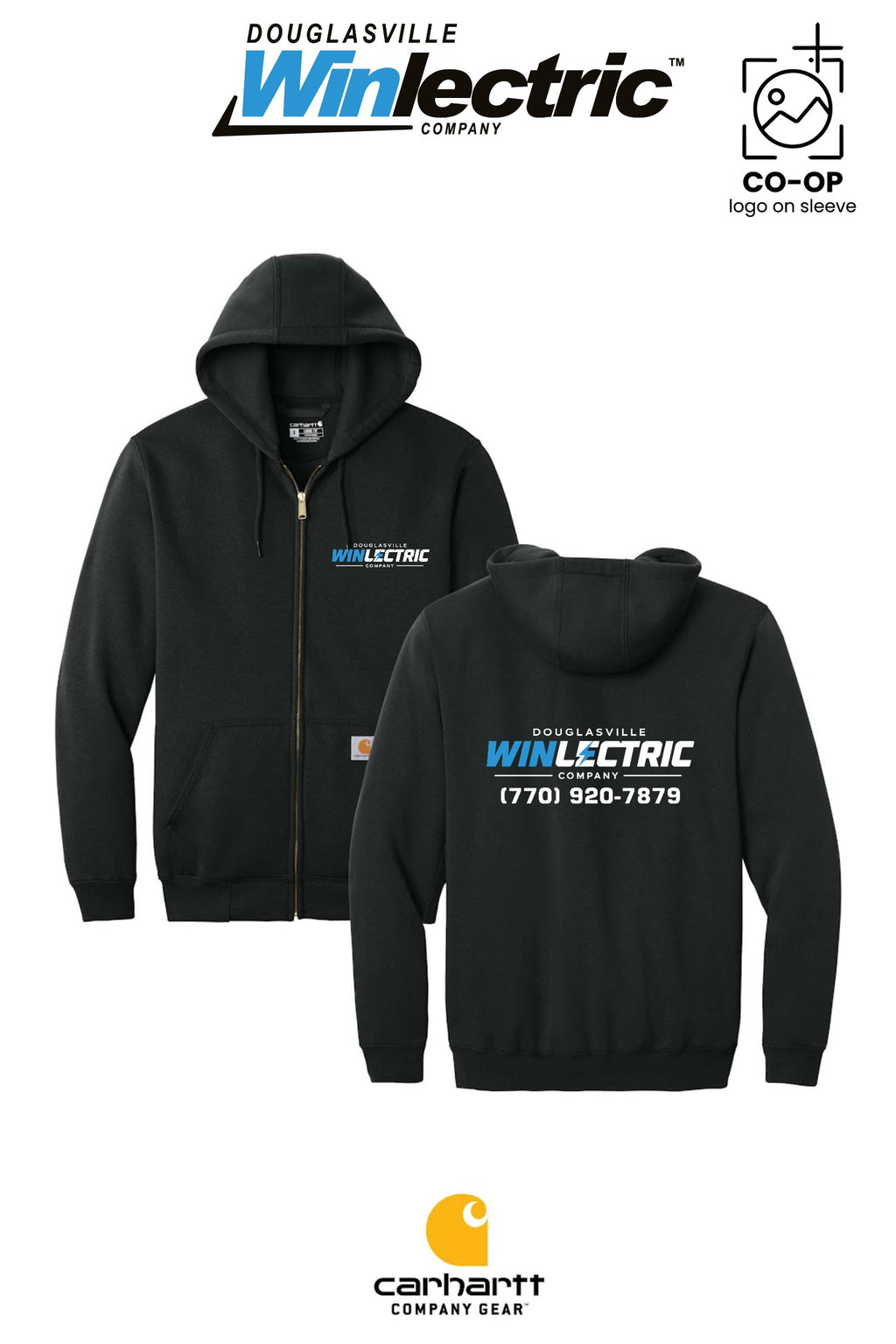 Carhartt® Midweight Hooded Zip-Front Sweatshirt - Douglasville Winlectric