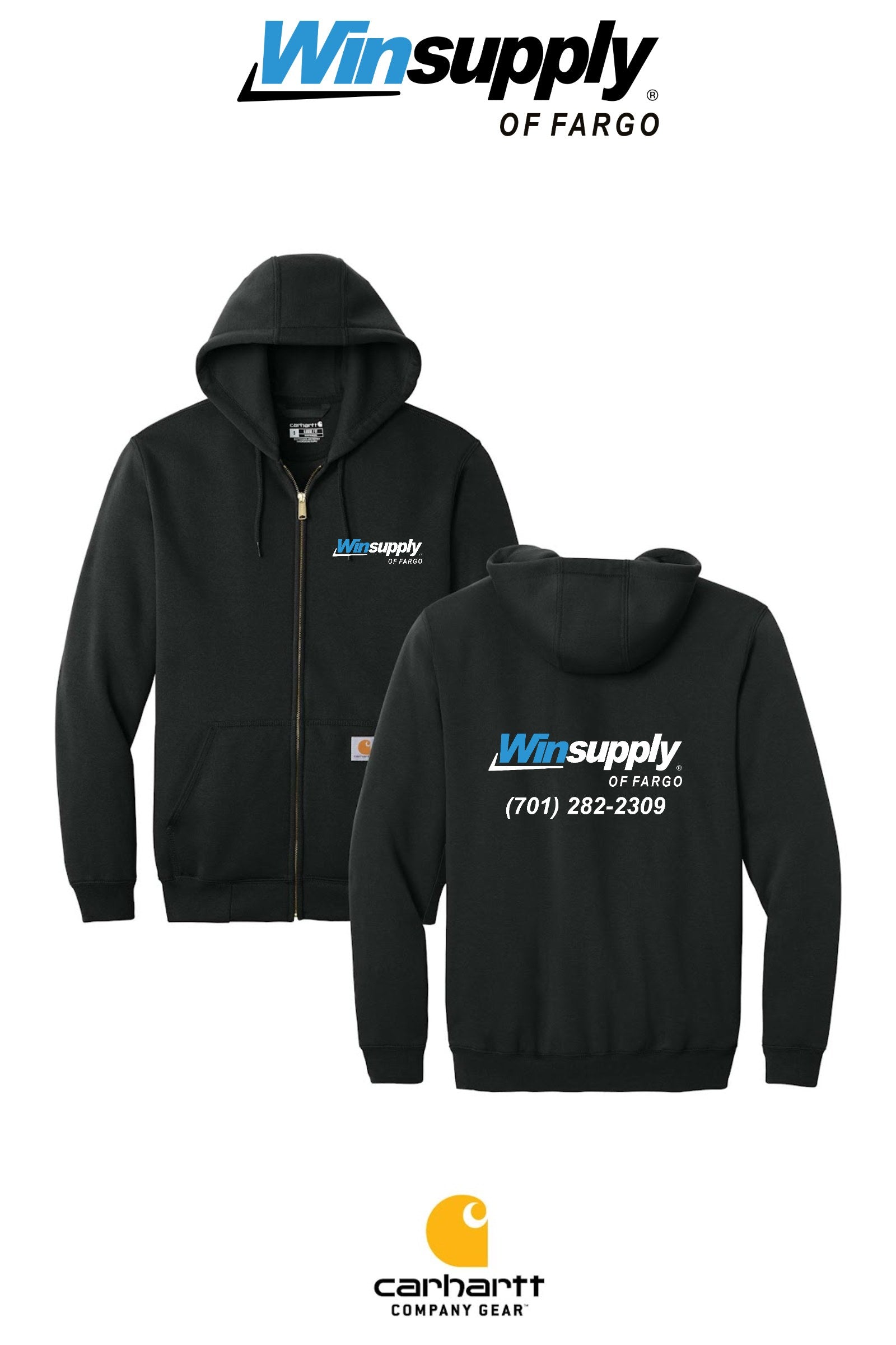 Carhartt® Midweight Hooded Zip-Front Sweatshirt - Winsupply of Fargo