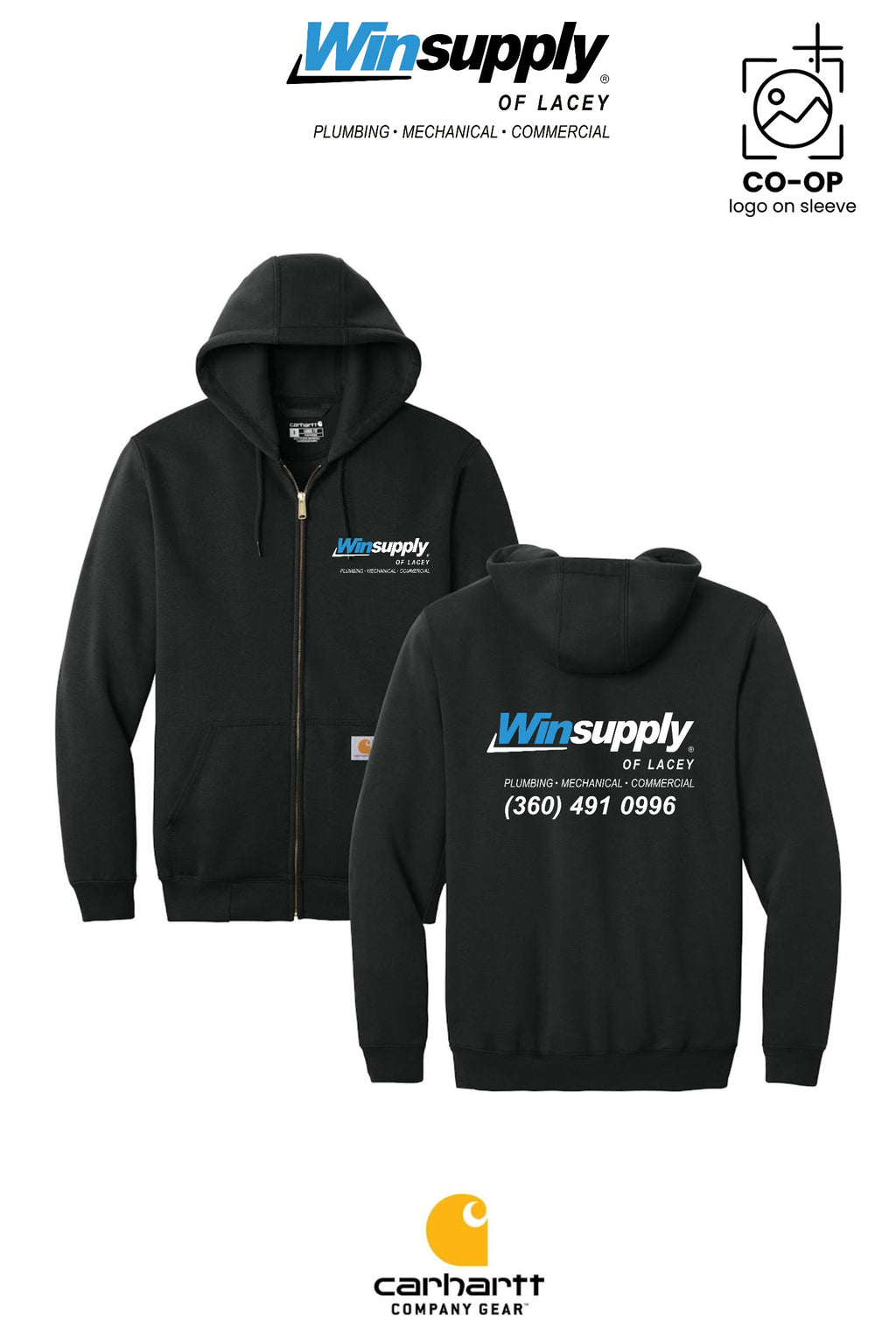 Carhartt® Midweight Hooded Zip-Front Sweatshirt - Winsupply of Lacey