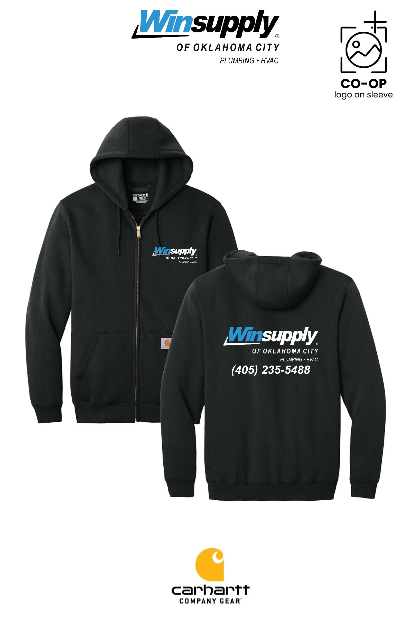 Carhartt® Midweight Hooded Zip-Front Sweatshirt - Winsupply of Oklahoma City