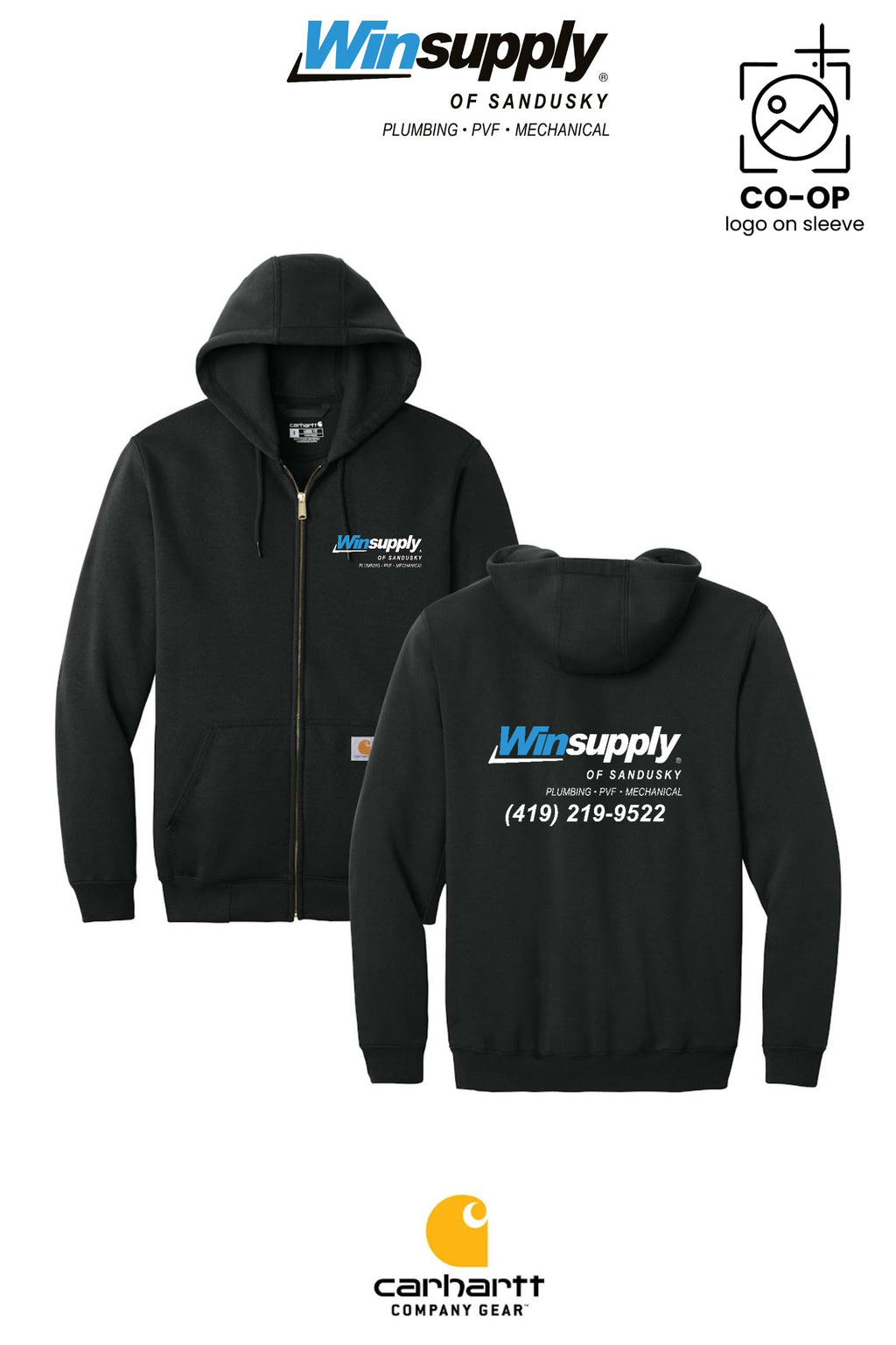 Carhartt® Midweight Hooded Zip-Front Sweatshirt - Winsupply of Sandusky