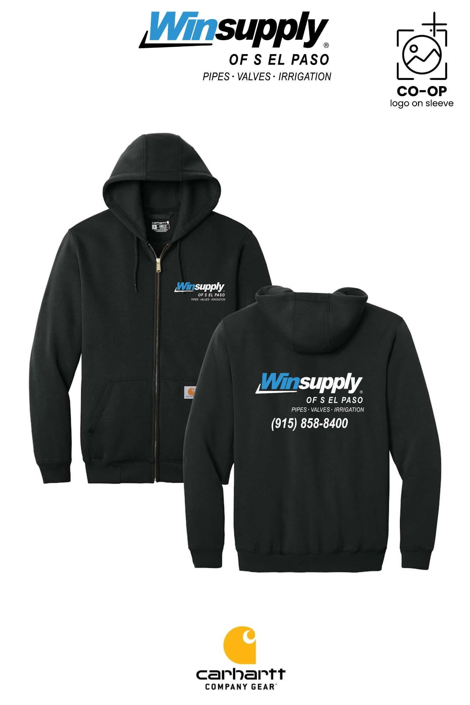 Carhartt® Midweight Hooded Zip-Front Sweatshirt - Winsupply of S El Paso