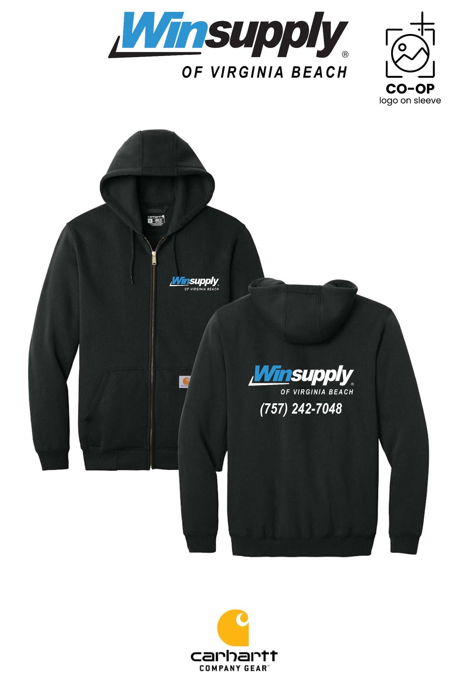 Carhartt® Midweight Hooded Zip-Front Sweatshirt - Winsupply Virginia Beach VA