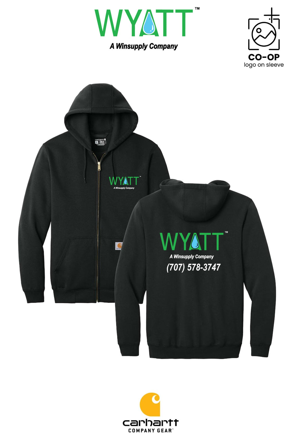 Carhartt® Midweight Hooded Zip-Front Sweatshirt - Wyatt Irrigation of Santa Rosa