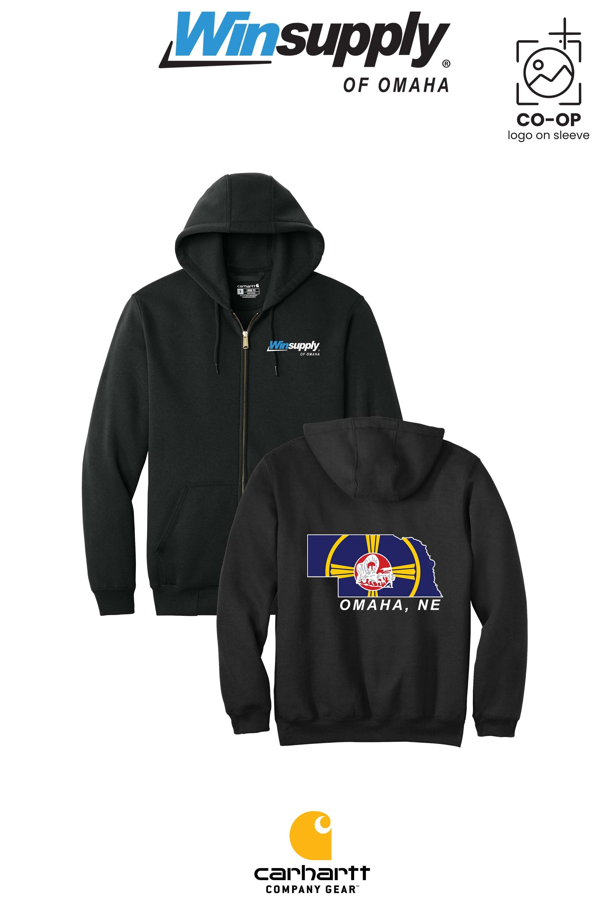 Carhartt® Midweight Hooded Zip-Front Sweatshirt - Winsupply of Omaha