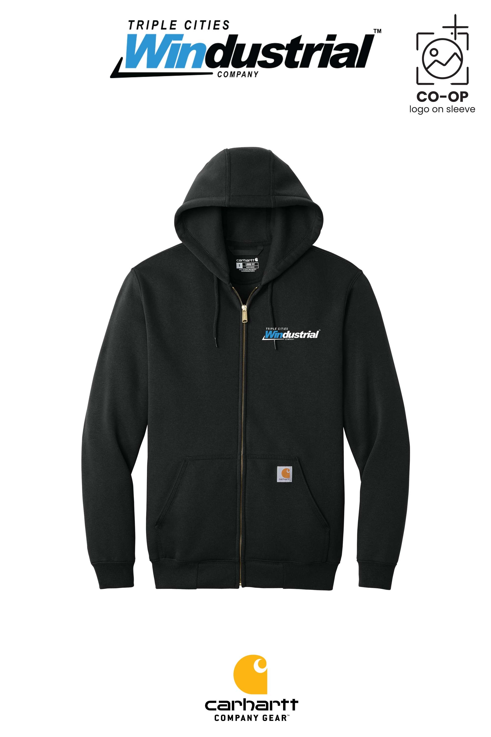 Carhartt® Midweight Hooded Zip-Front Sweatshirt - Windustrial Triple Cities (Left Chest Only)