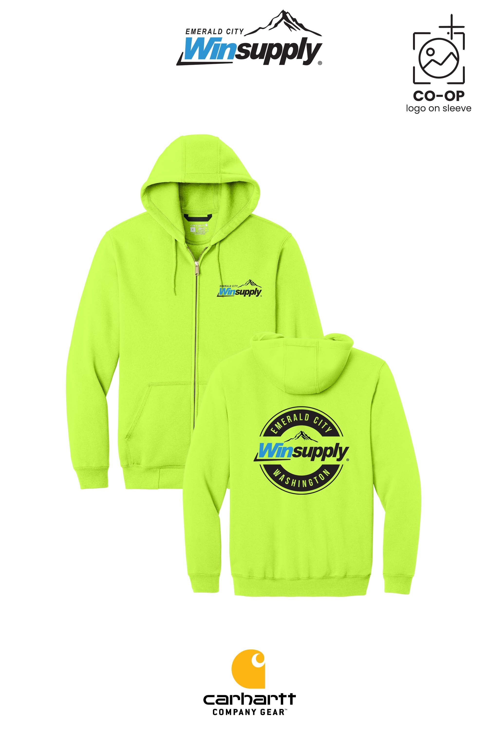 Carhartt® Midweight Hooded Zip-Front Sweatshirt - Winsupply Emerald City