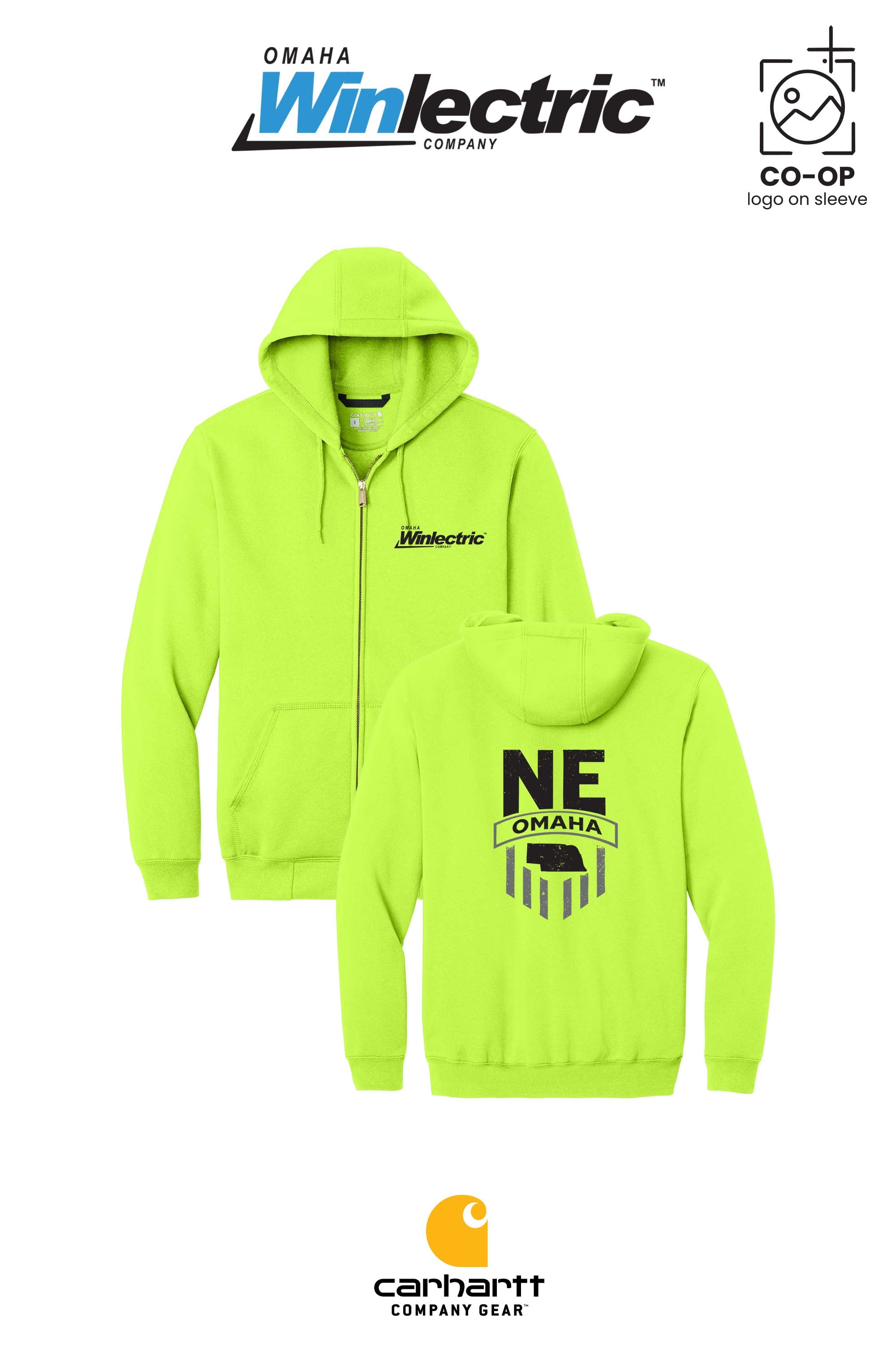 Carhartt® Midweight Hooded Zip-Front Sweatshirt - Omaha Winlectric