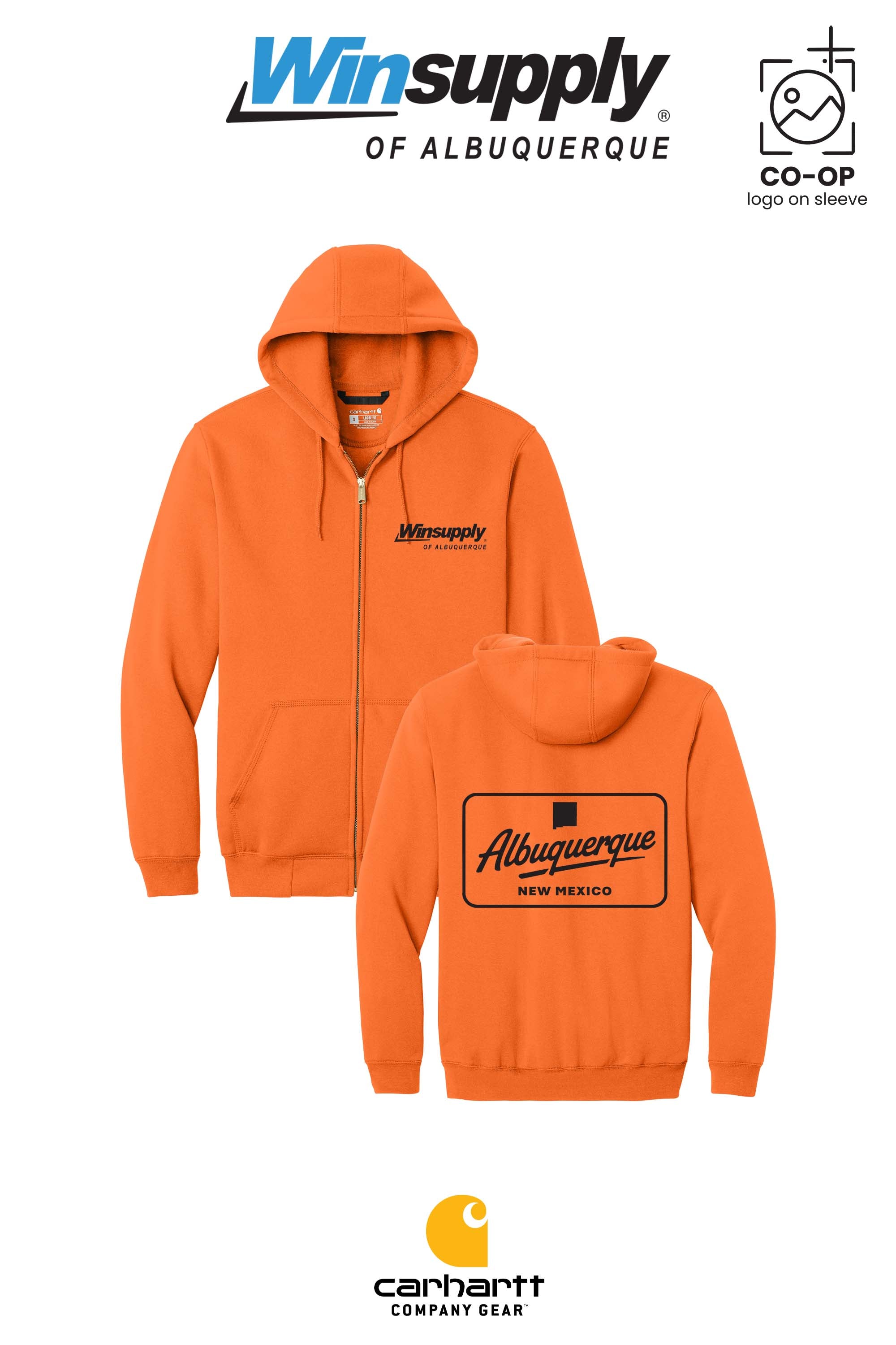 Carhartt® Midweight Hooded Zip-Front Sweatshirt - Winsupply of Albuquerque