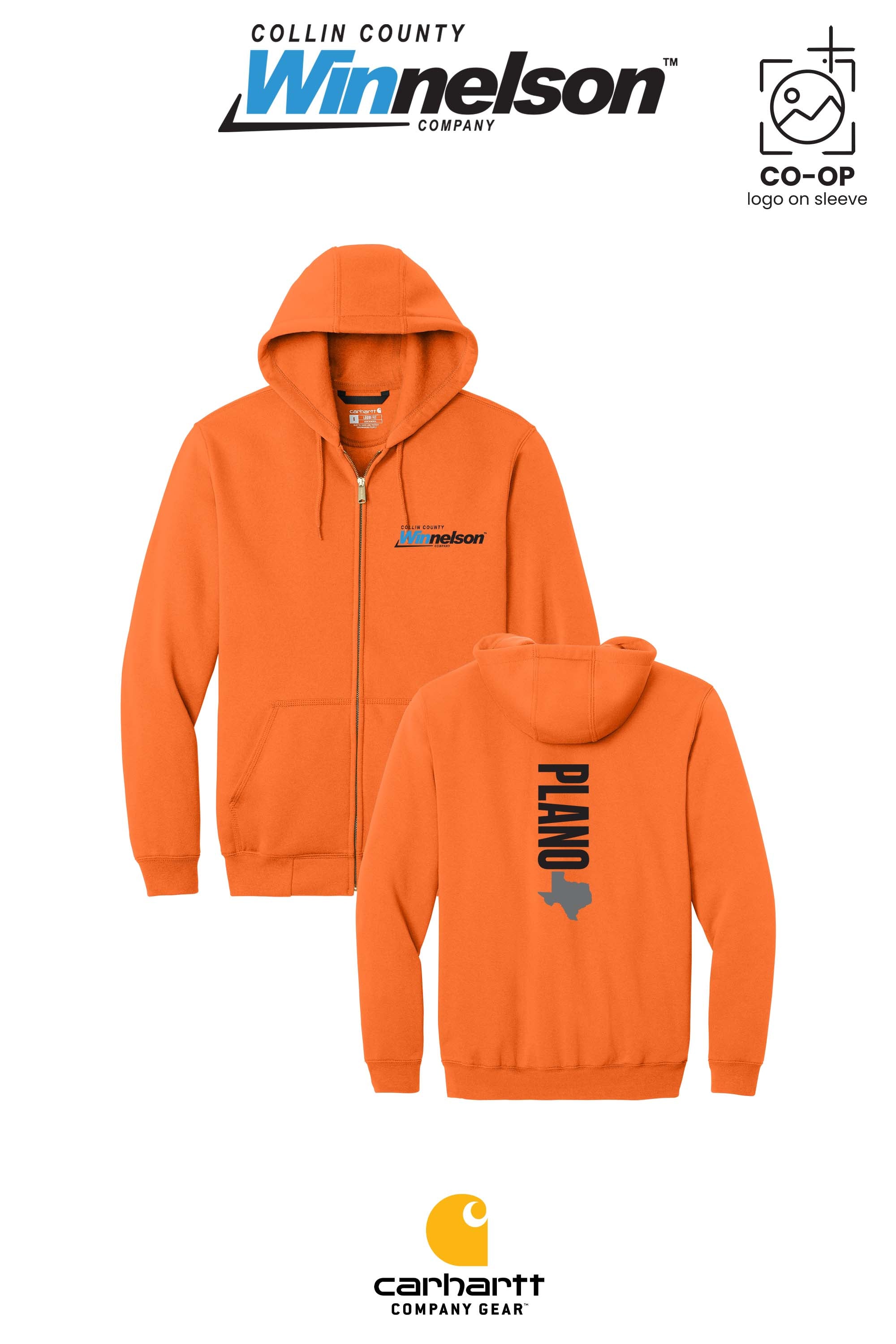 Carhartt® Midweight Hooded Zip-Front Sweatshirt - Collin County Winnelson