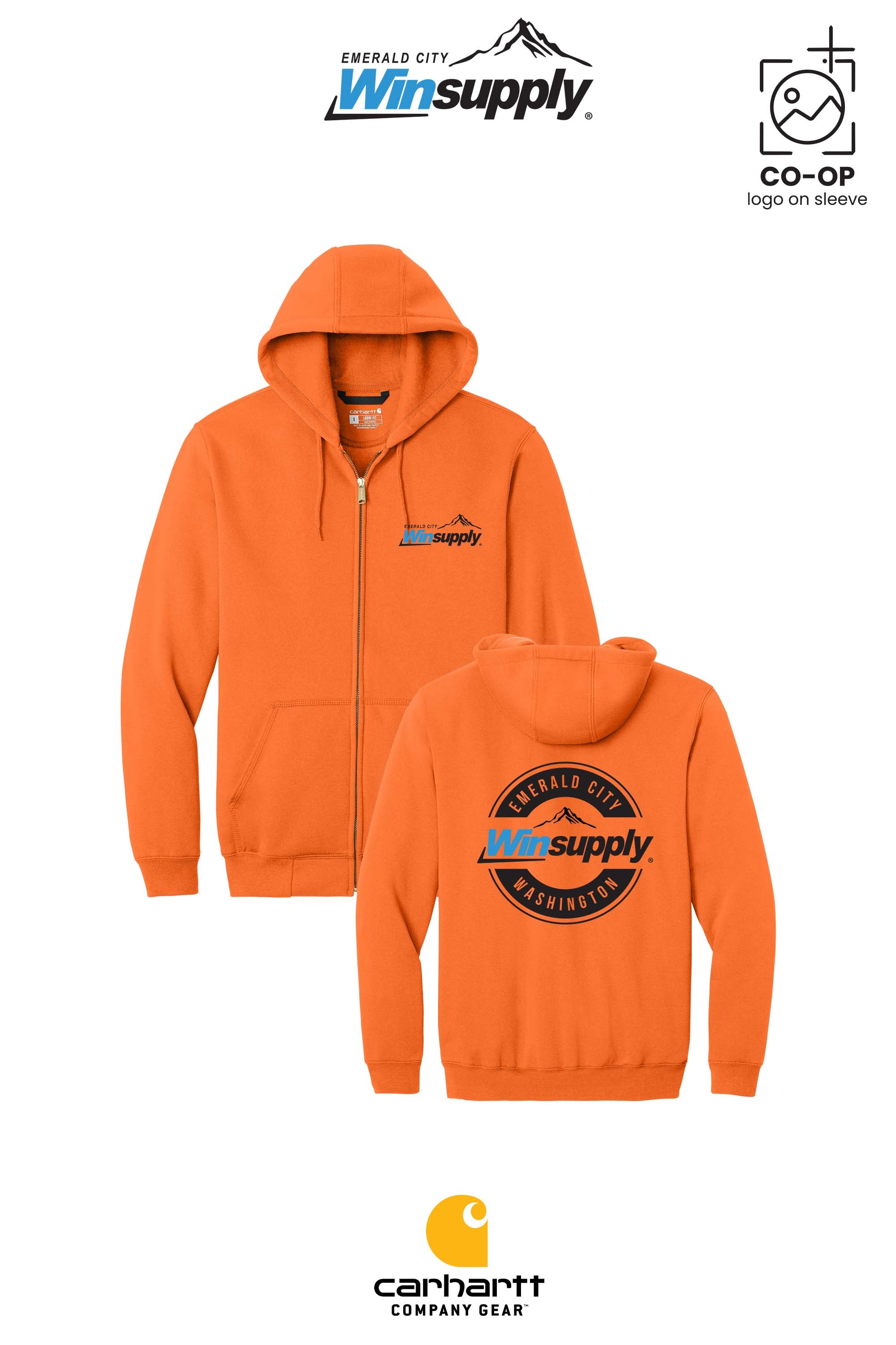 Carhartt® Midweight Hooded Zip-Front Sweatshirt - Winsupply Emerald City