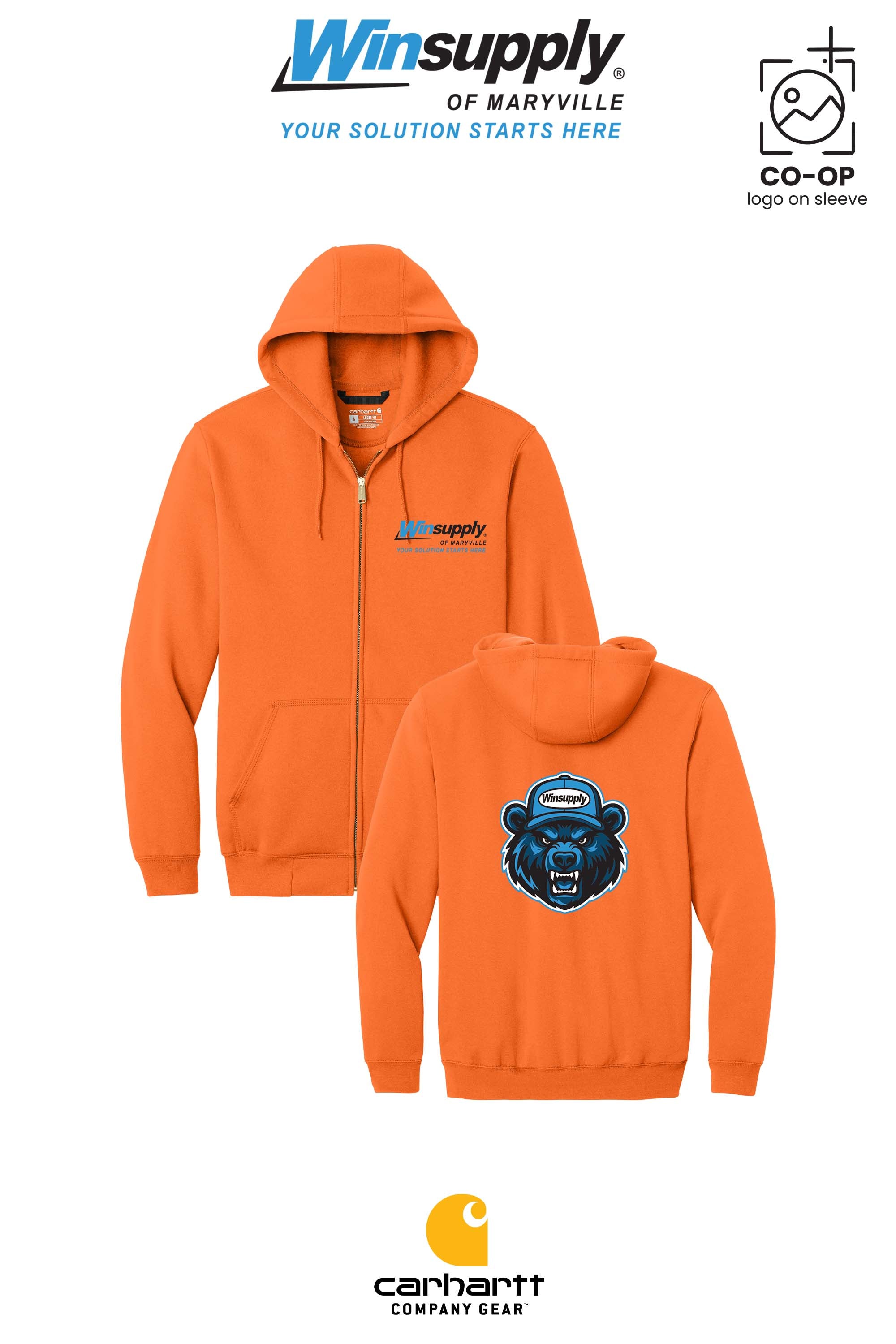 Carhartt® Midweight Hooded Zip-Front Sweatshirt - Winsupply of Maryville
