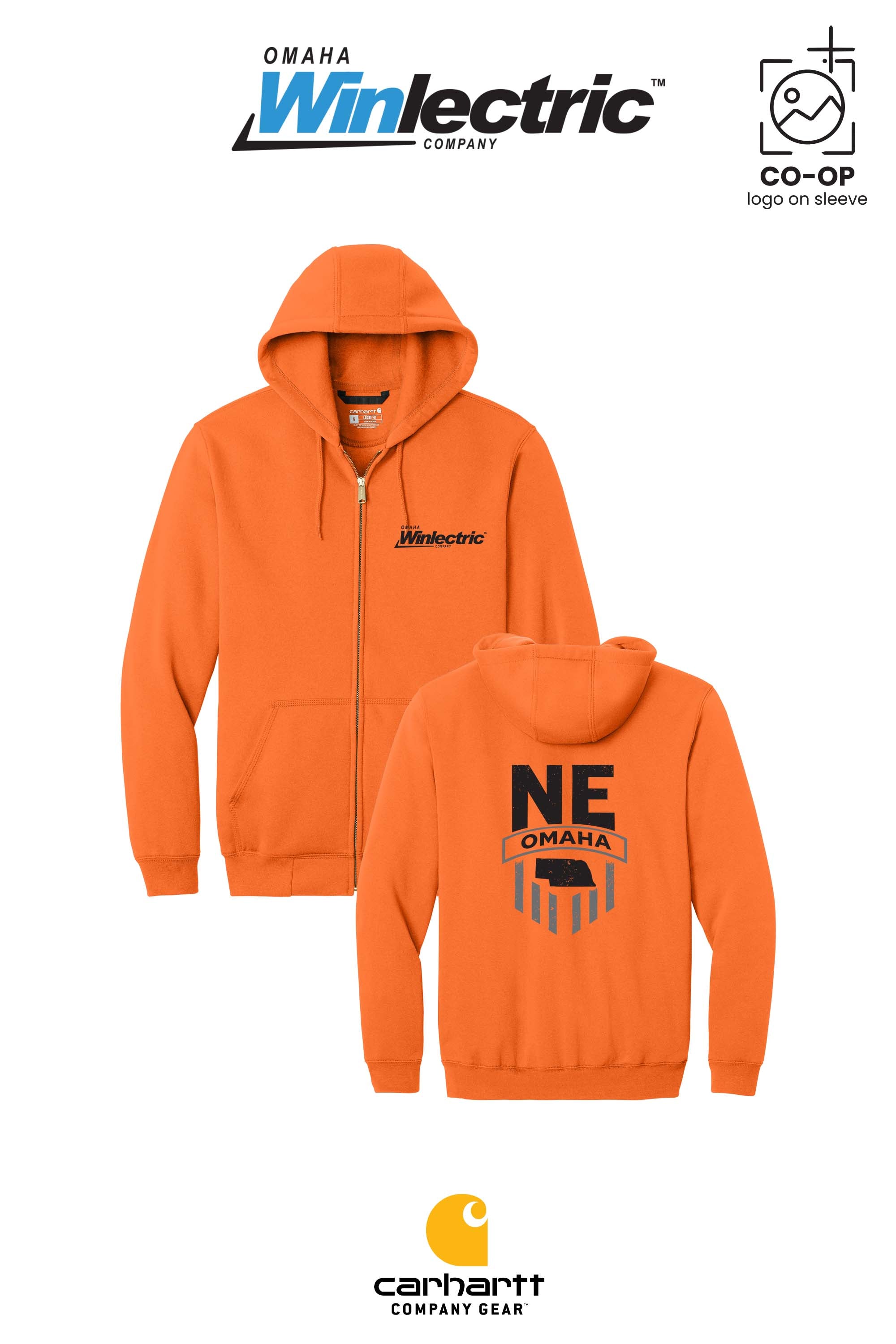 Carhartt® Midweight Hooded Zip-Front Sweatshirt - Omaha Winlectric