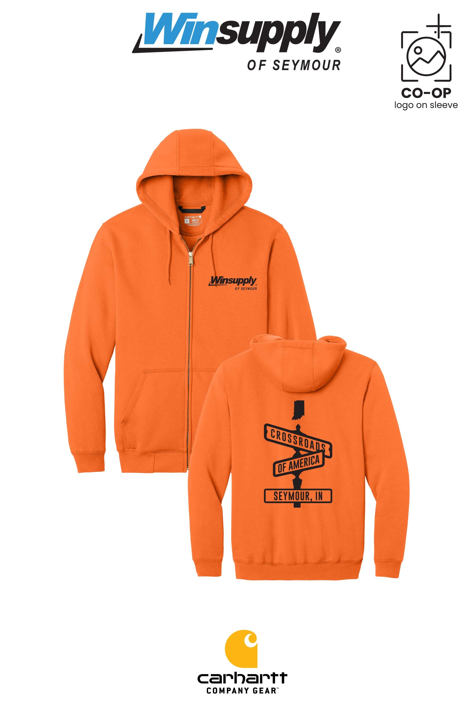 Carhartt® Midweight Hooded Zip-Front Sweatshirt - Winsupply of Seymour IN