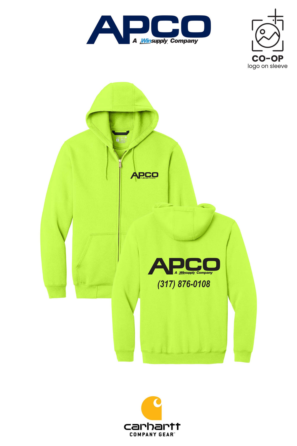 Carhartt® Midweight Hooded Zip-Front Sweatshirt - APCO Supply - Indianapolis