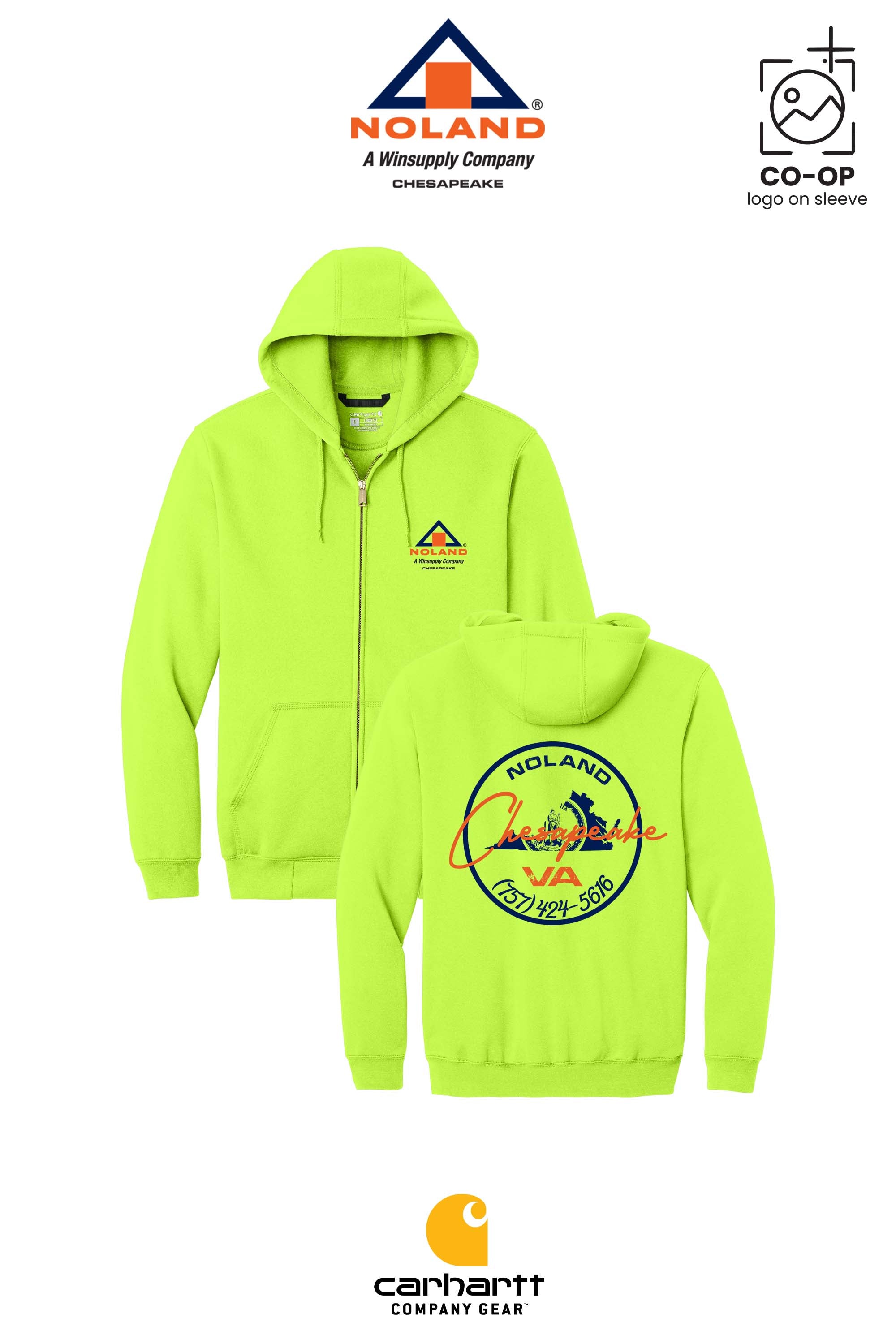 Carhartt® Midweight Hooded Zip-Front Sweatshirt - Noland Company Chesapeake