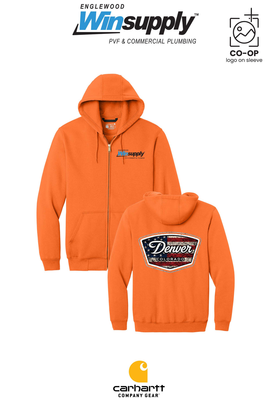 Carhartt® Midweight Hooded Zip-Front Sweatshirt - Englewood Winsupply