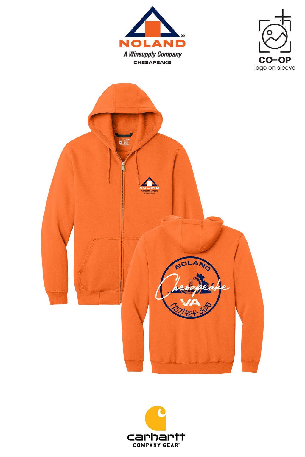 Carhartt® Midweight Hooded Zip-Front Sweatshirt - Noland Company Chesapeake