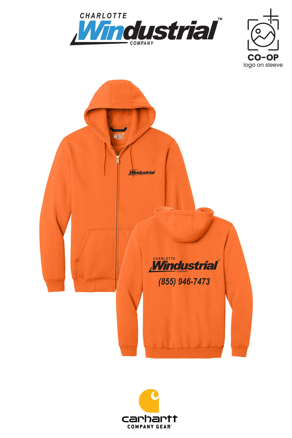 Carhartt® Midweight Hooded Zip-Front Sweatshirt - Charlotte Windustrial