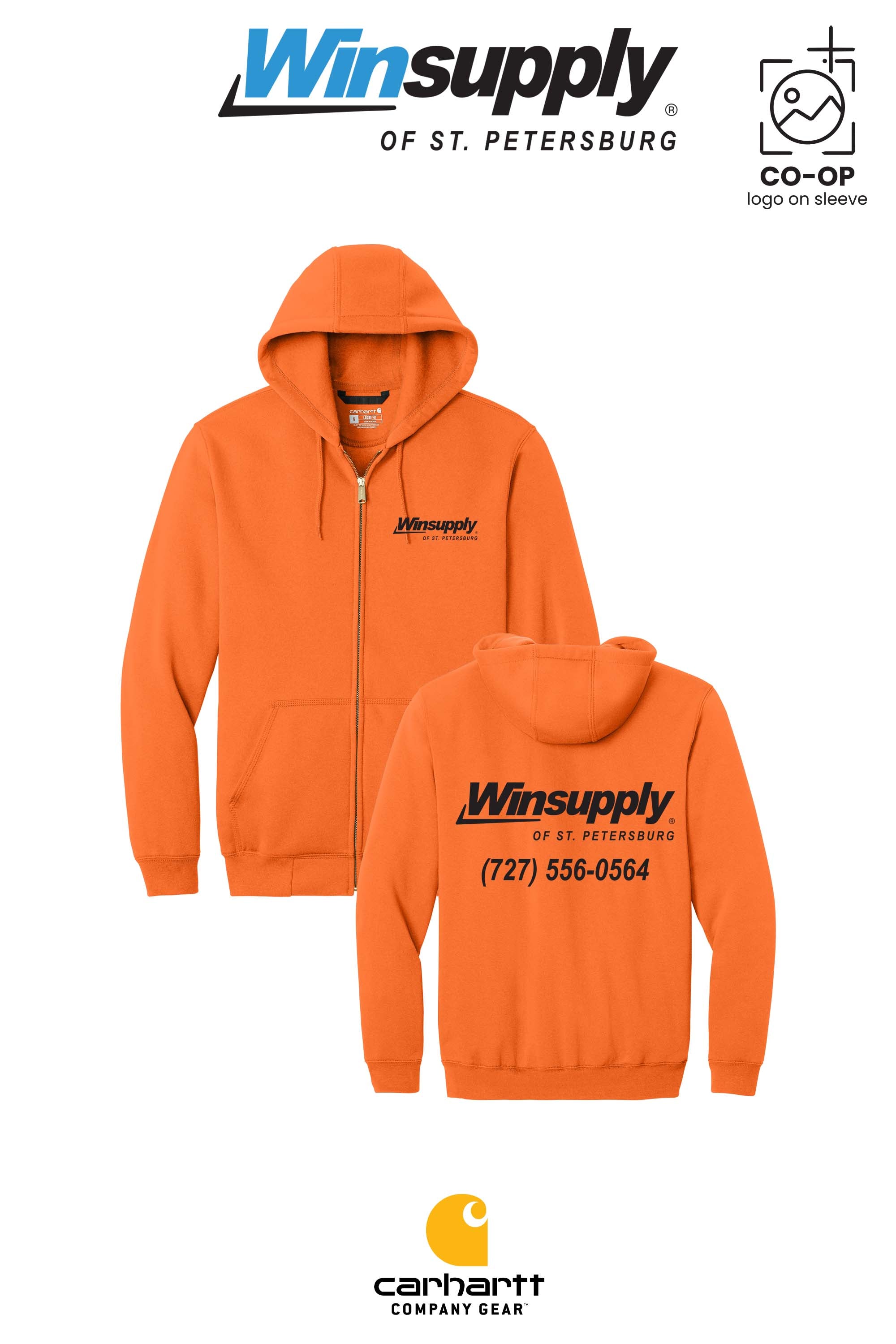 Carhartt® Midweight Hooded Zip-Front Sweatshirt - Winsupply of St. Petersburg