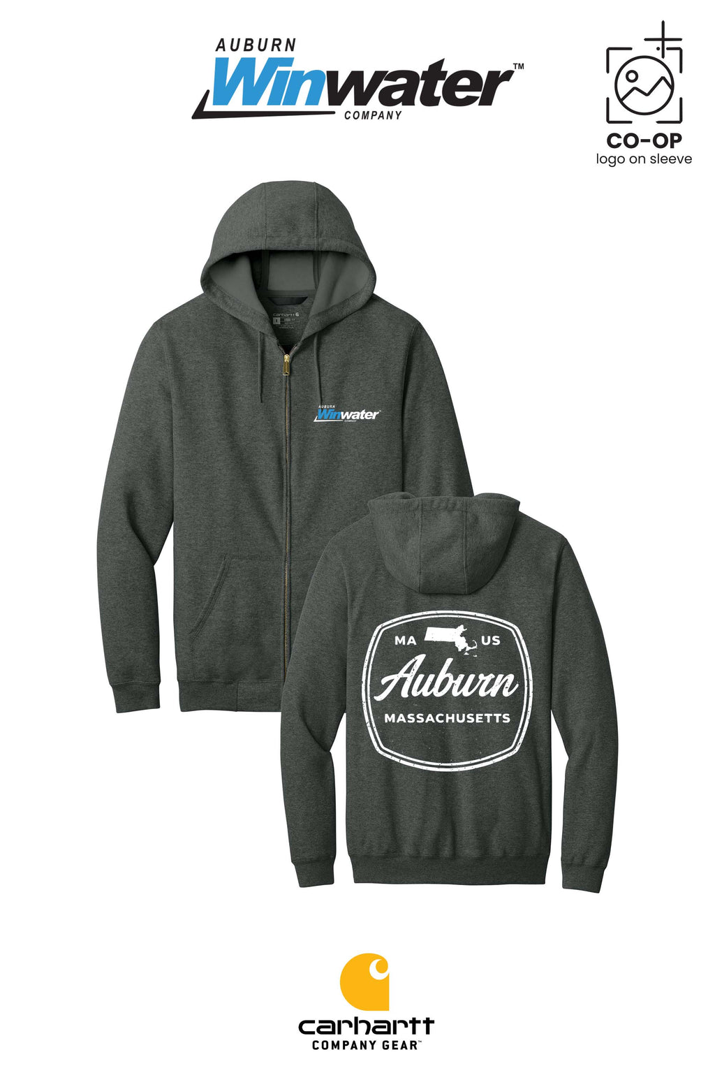 Carhartt® Midweight Hooded Zip-Front Sweatshirt - Auburn Winwater