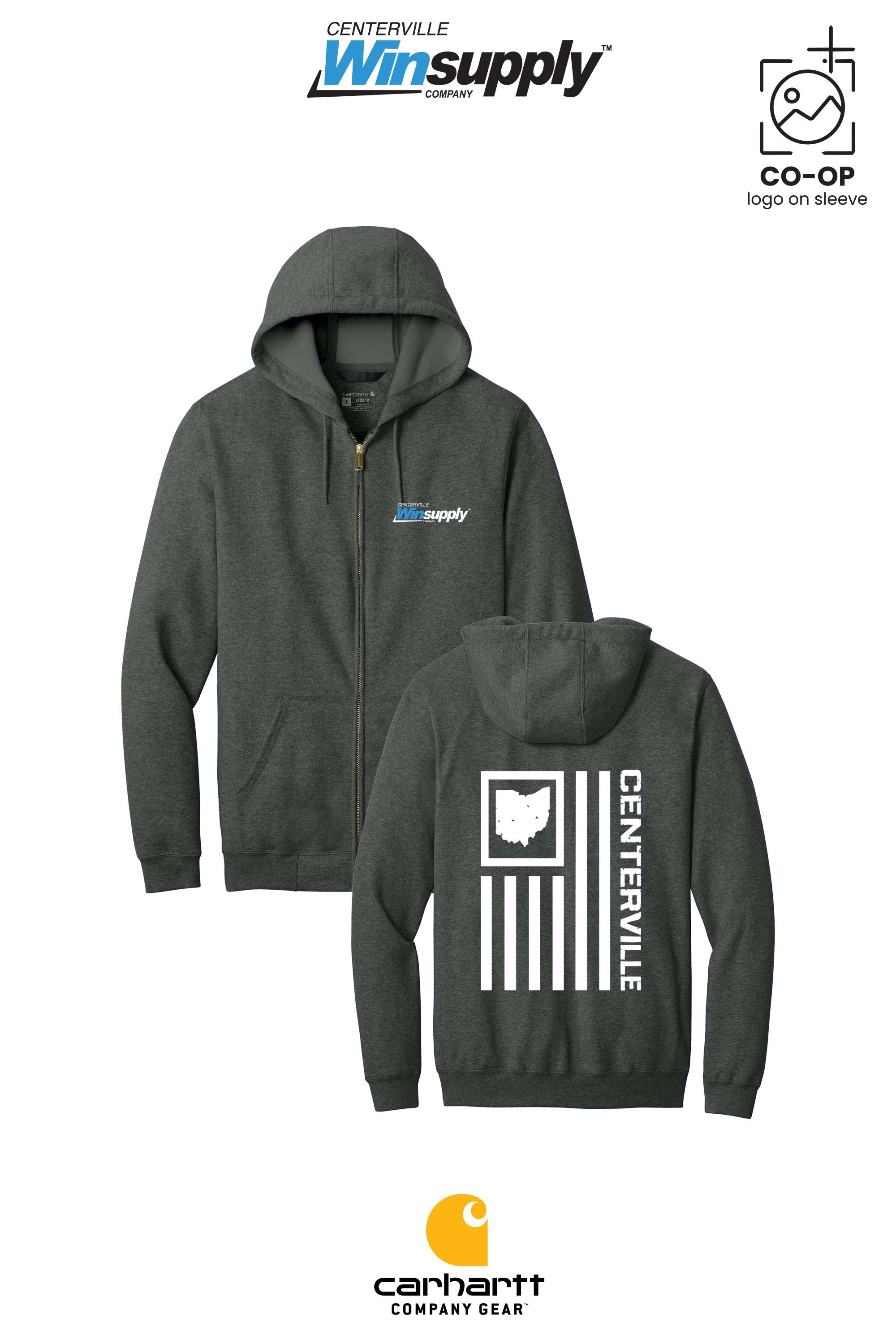 Carhartt® Midweight Hooded Zip-Front Sweatshirt - Winsupply Centerville OH