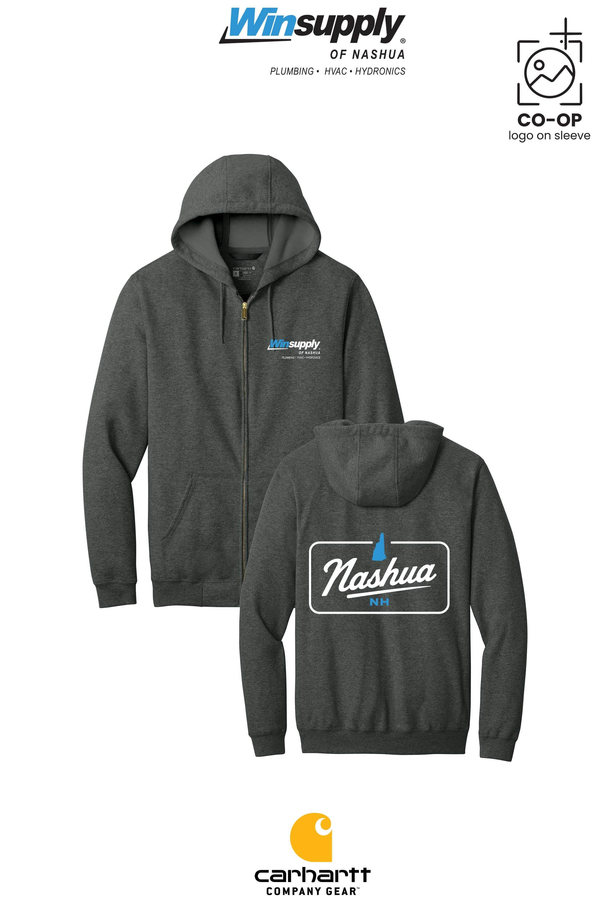 Carhartt® Midweight Hooded Zip-Front Sweatshirt - Winsupply of Nashua