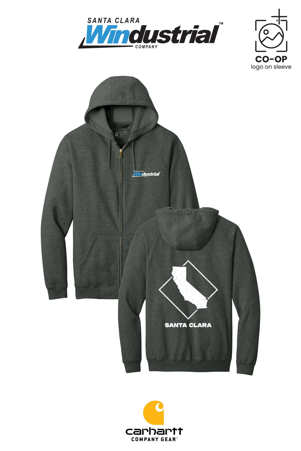 Carhartt® Midweight Hooded Zip-Front Sweatshirt - Santa Clara Windustrial
