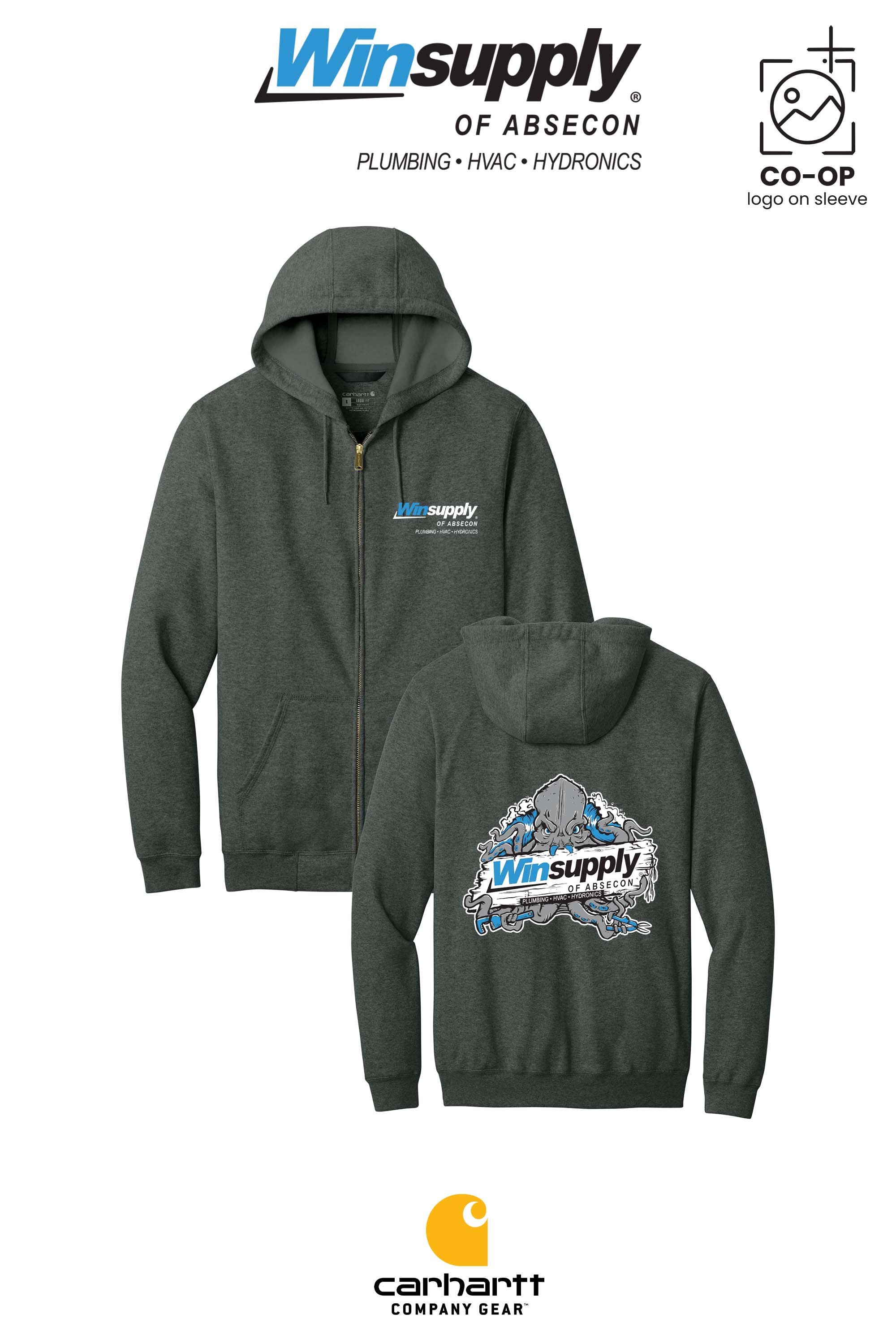 Carhartt® Midweight Hooded Zip-Front Sweatshirt - Winsupply of Absecon
