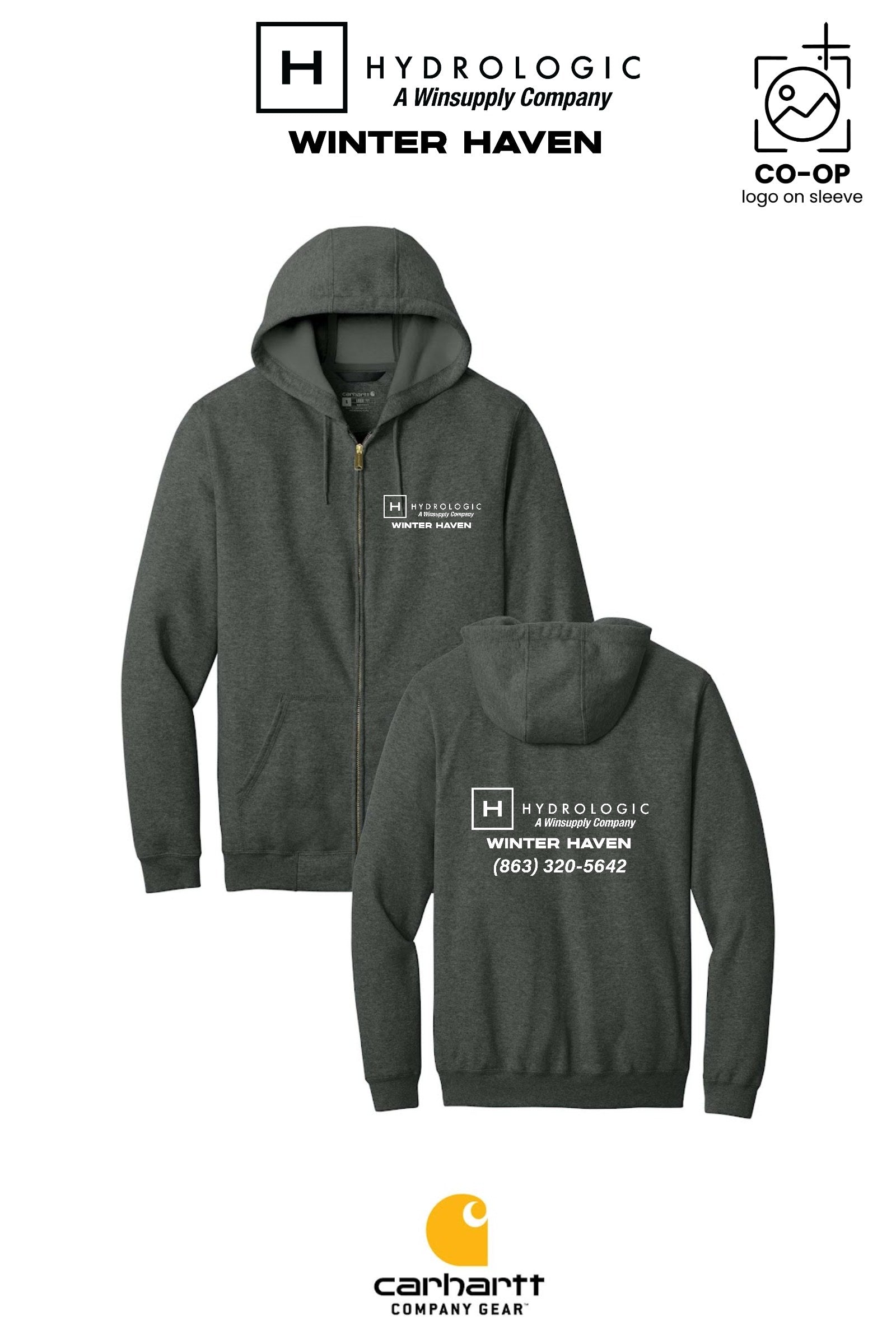 Carhartt® Midweight Hooded Zip-Front Sweatshirt - Winsupply of Winter Haven