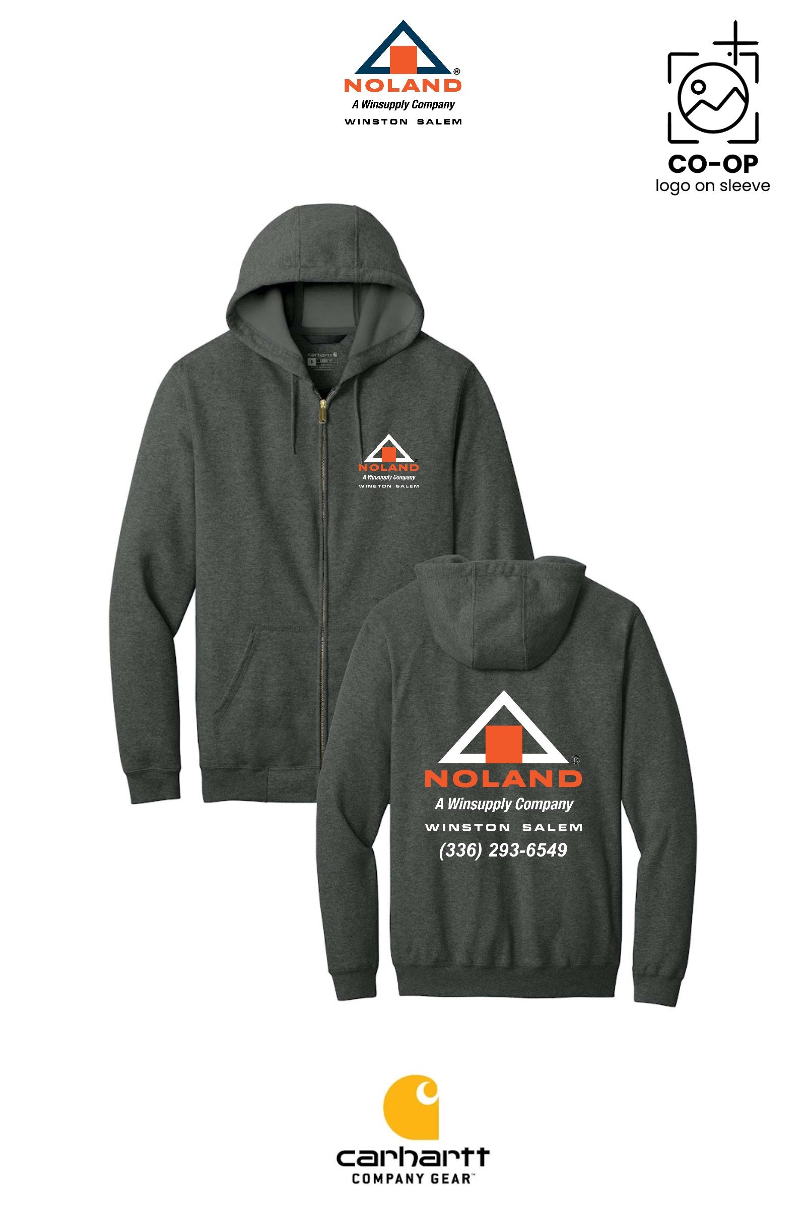 Carhartt® Midweight Hooded Zip-Front Sweatshirt - Winston Salem Noland