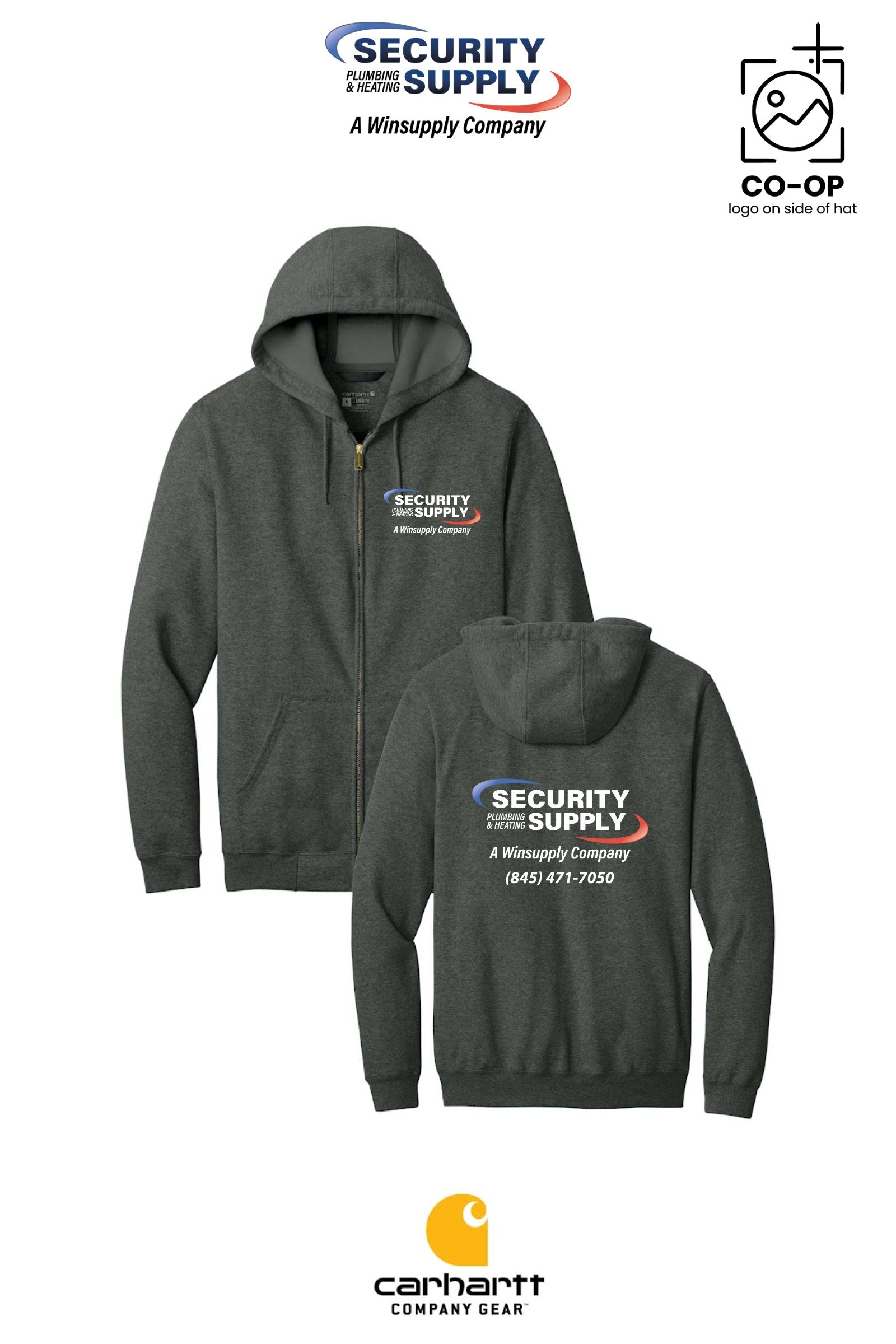 Carhartt® Midweight Hooded Zip-Front Sweatshirt - Security Plumbing & Heating Supply - Poughkeepsie, NY