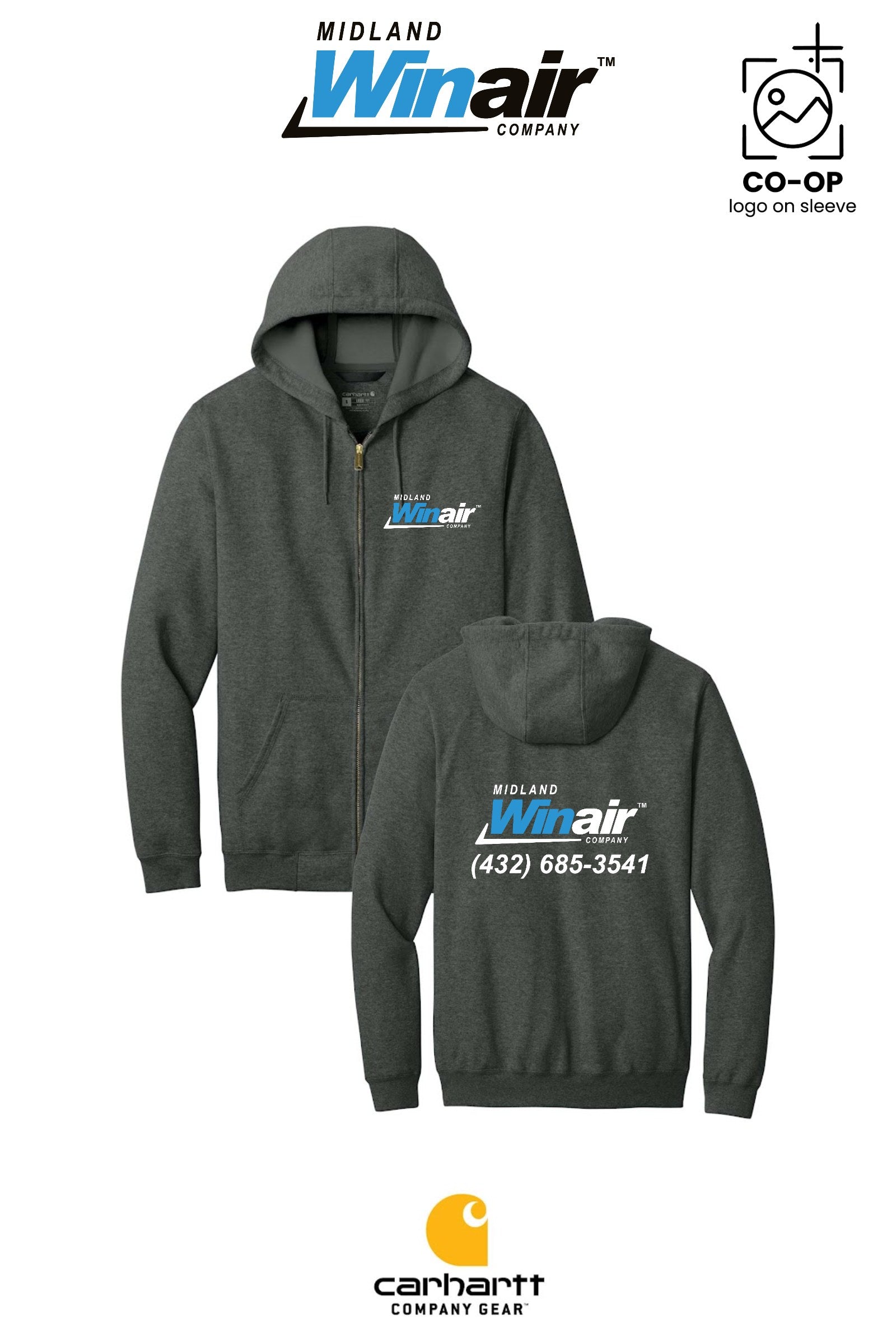 Carhartt® Midweight Hooded Zip-Front Sweatshirt - Midland Winair