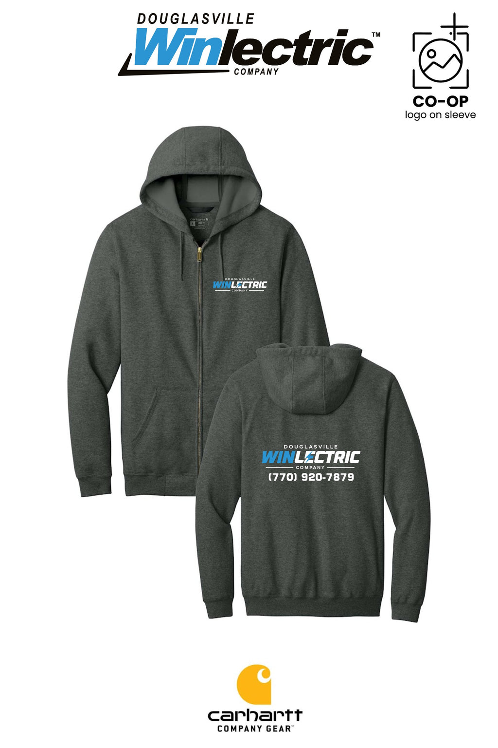 Carhartt® Midweight Hooded Zip-Front Sweatshirt - Douglasville Winlectric