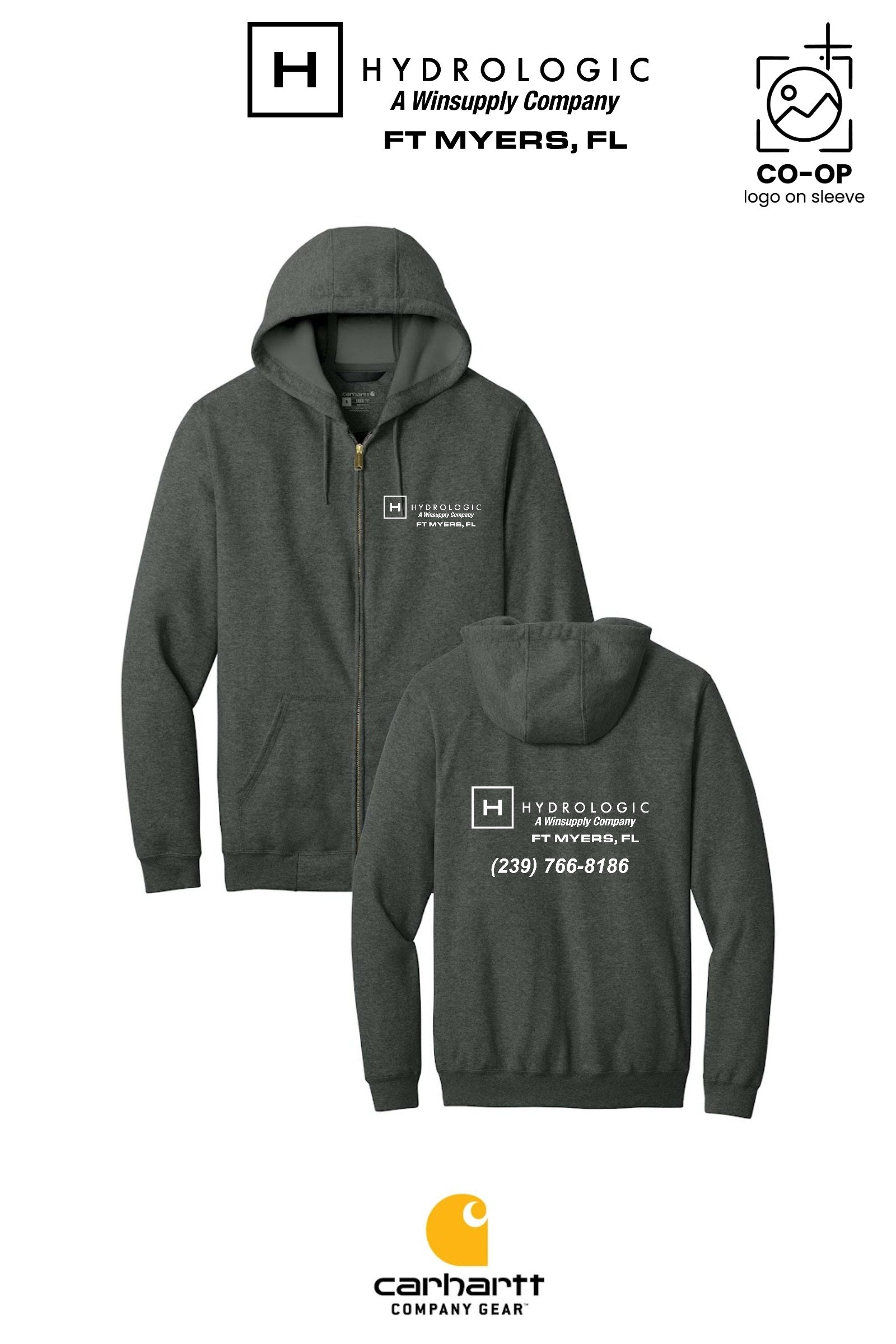 Carhartt® Midweight Hooded Zip-Front Sweatshirt - Winsupply Ft Myers FL Co.