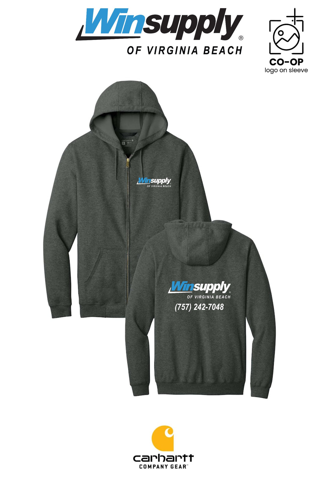Carhartt® Midweight Hooded Zip-Front Sweatshirt - Winsupply Virginia Beach VA
