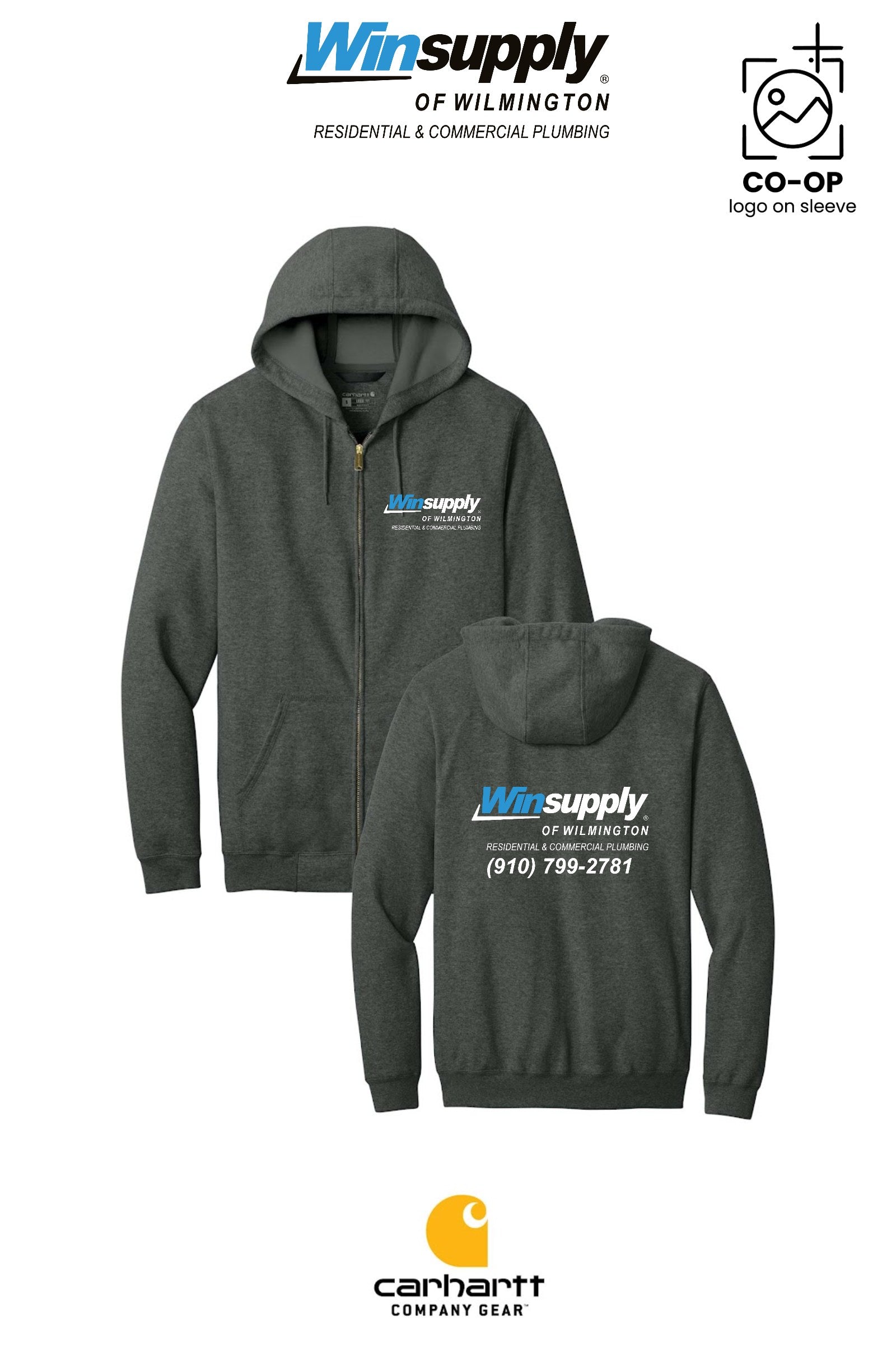 Carhartt® Midweight Hooded Zip-Front Sweatshirt - Winsupply of Wilmington