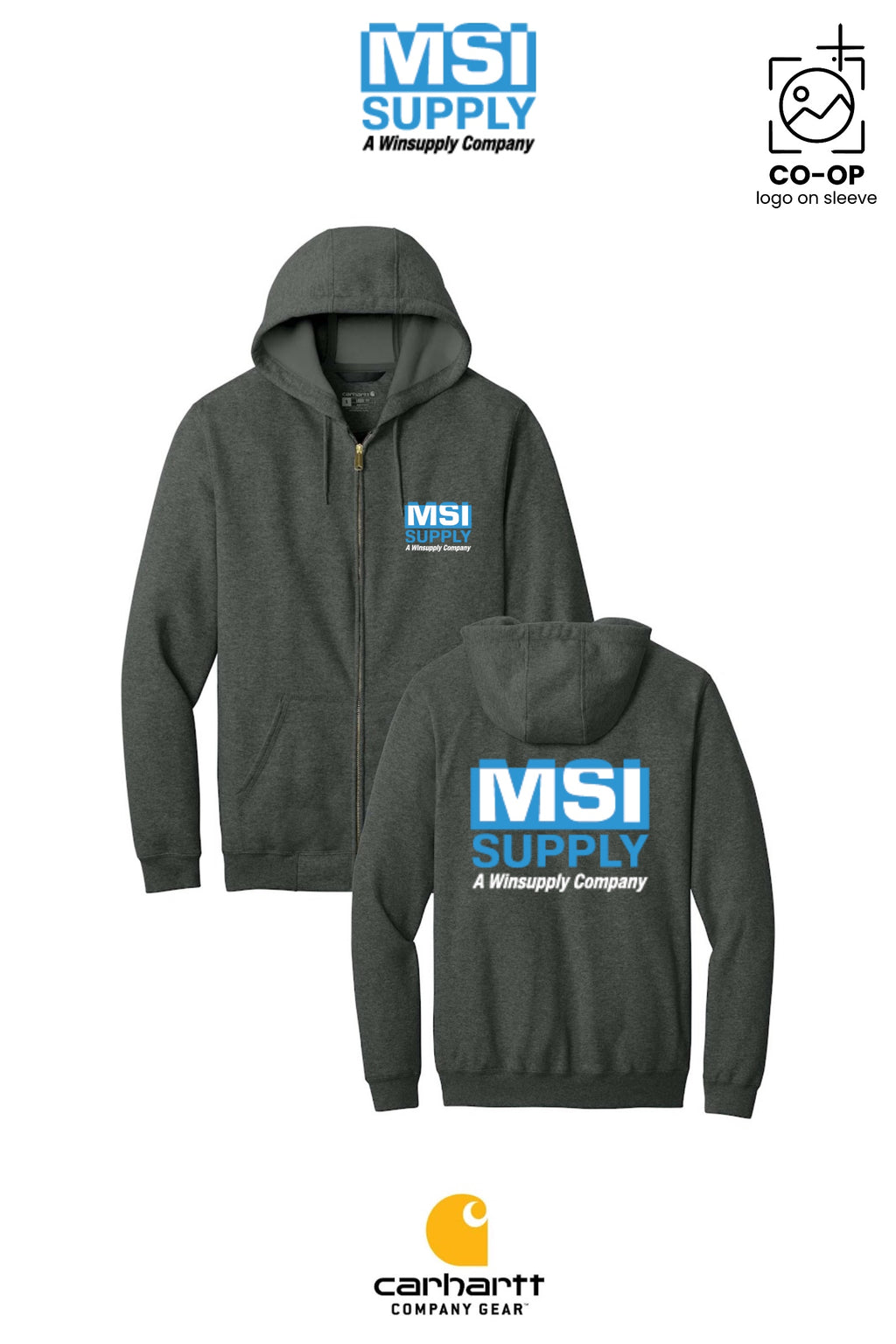 Carhartt® Midweight Hooded Zip-Front Sweatshirt - MSI Supply Houston