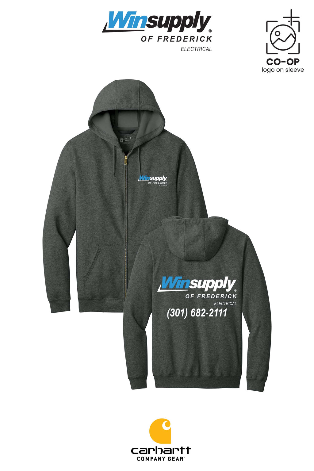 Carhartt® Midweight Hooded Zip-Front Sweatshirt - Winsupply of Frederick