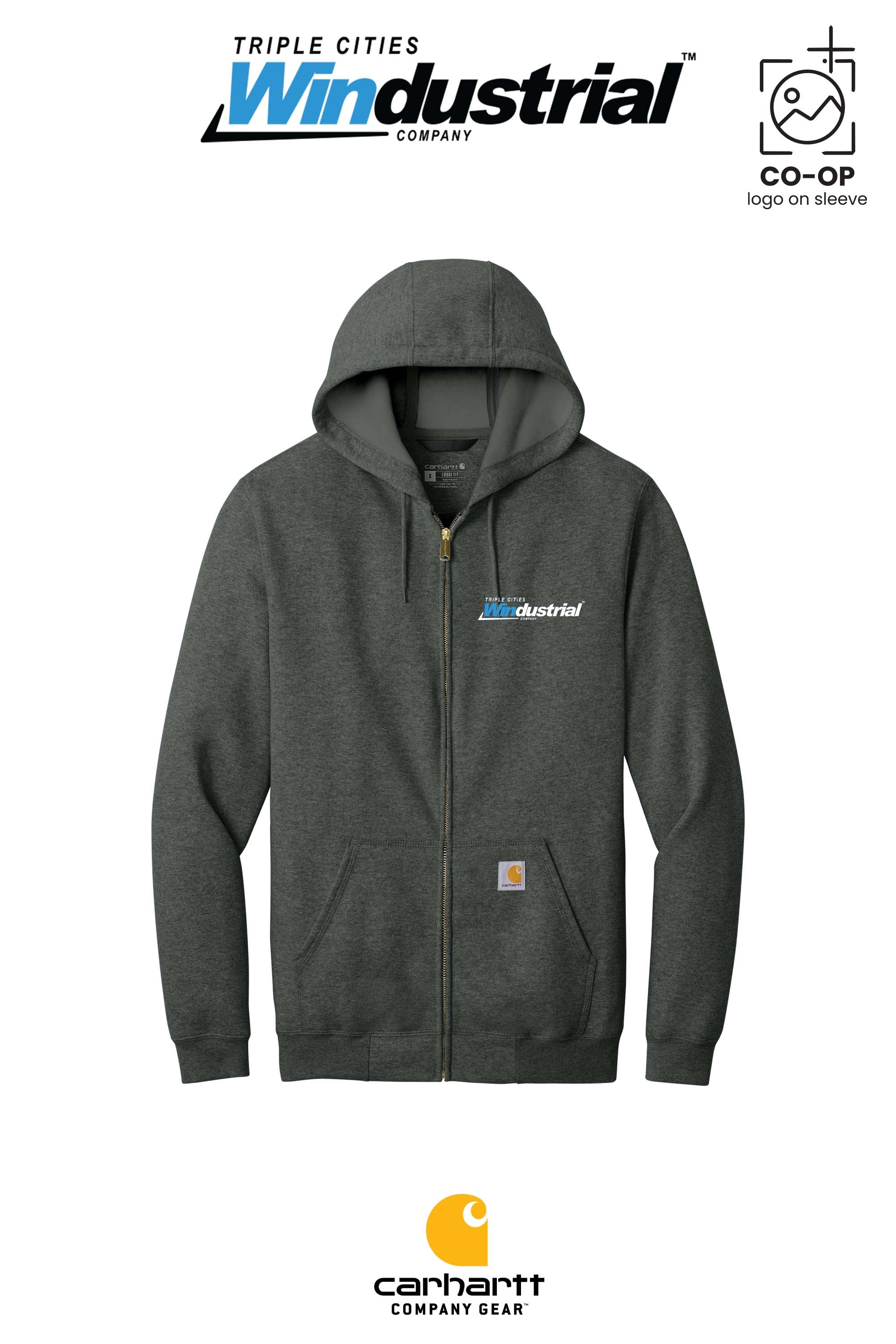 Carhartt® Midweight Hooded Zip-Front Sweatshirt - Windustrial Triple Cities (Left Chest Only)