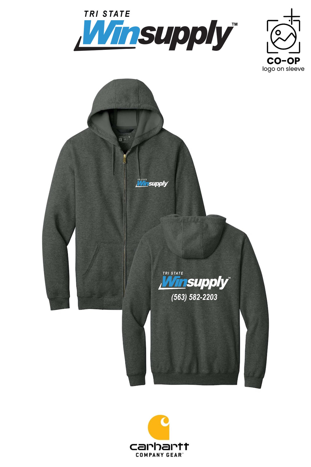 Carhartt® Midweight Hooded Zip-Front Sweatshirt - Tri-State Winsupply