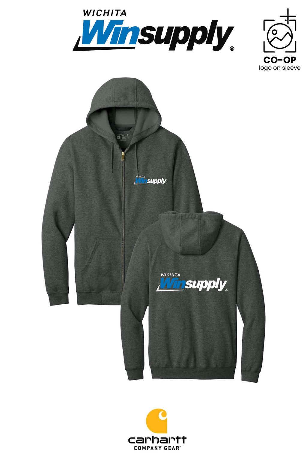 Carhartt® Midweight Hooded Zip-Front Sweatshirt - Wichita Winsupply