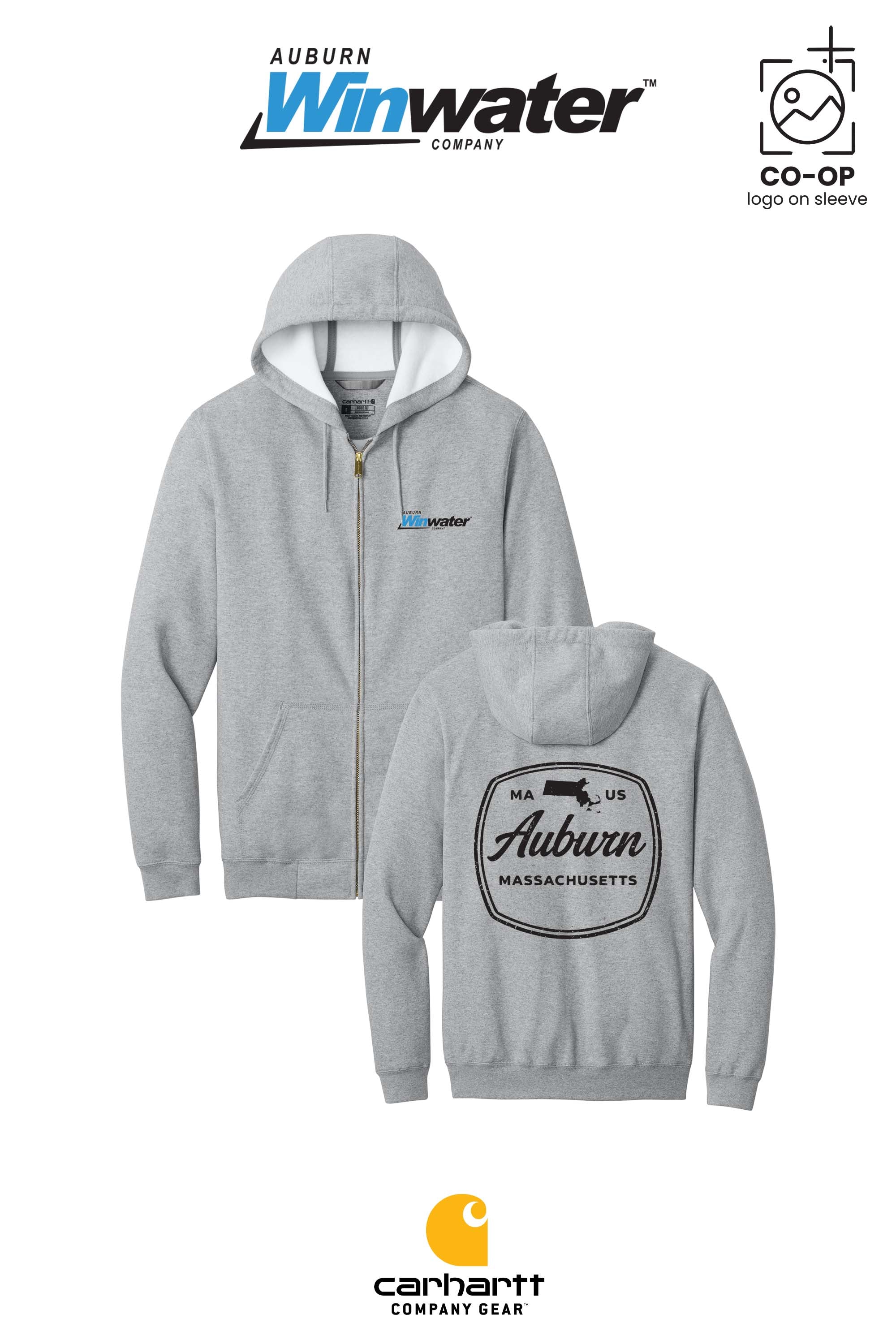 Carhartt® Midweight Hooded Zip-Front Sweatshirt - Auburn Winwater