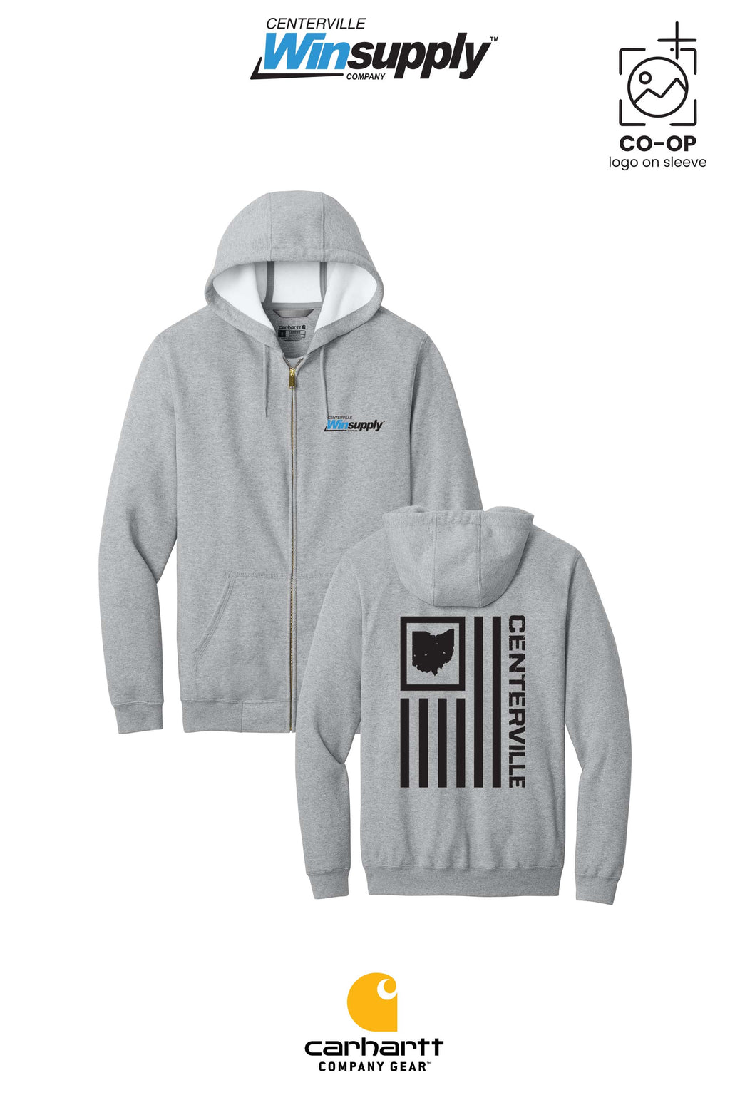 Carhartt® Midweight Hooded Zip-Front Sweatshirt - Winsupply Centerville OH