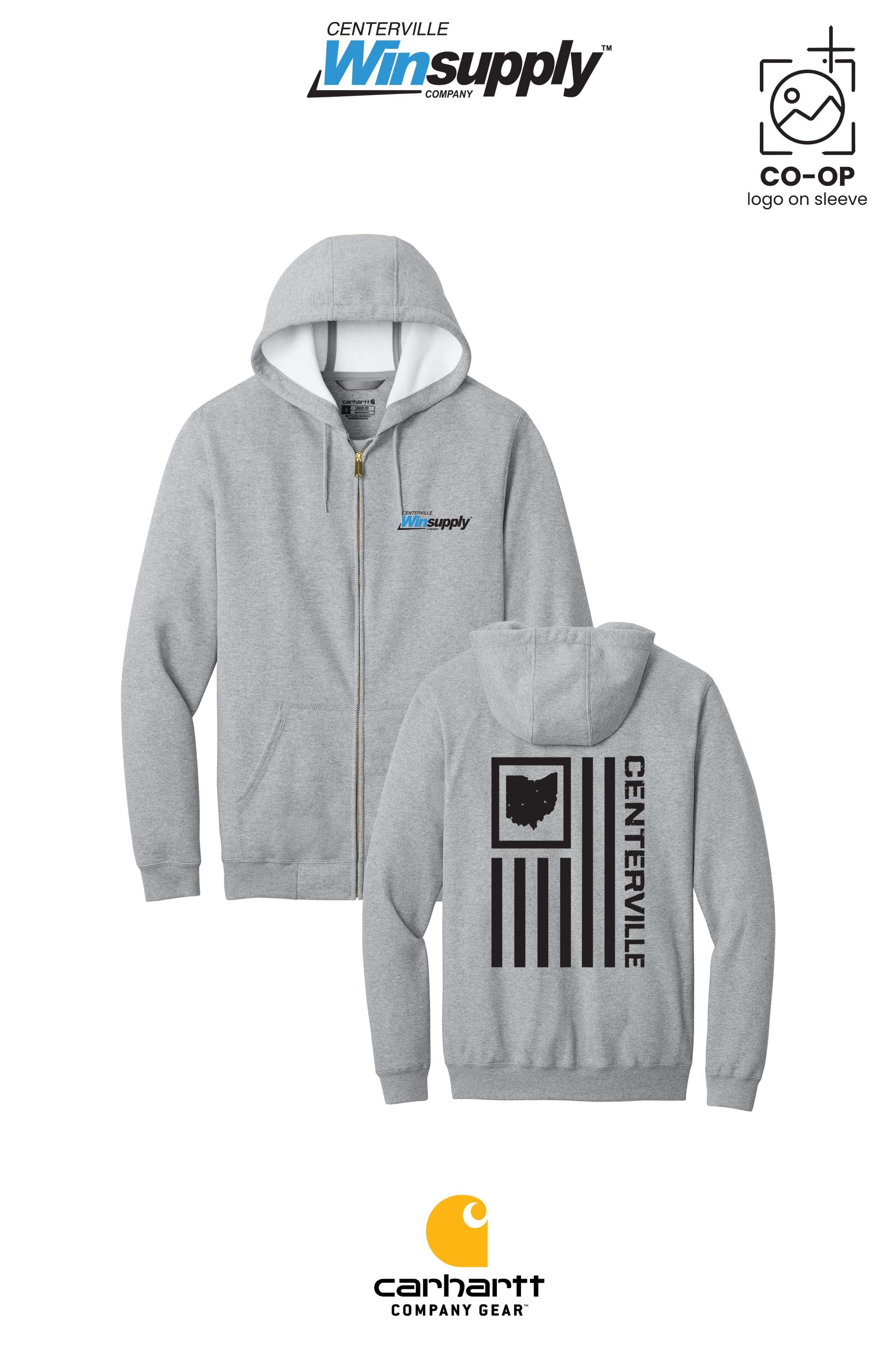 Carhartt® Midweight Hooded Zip-Front Sweatshirt - Winsupply Centerville OH