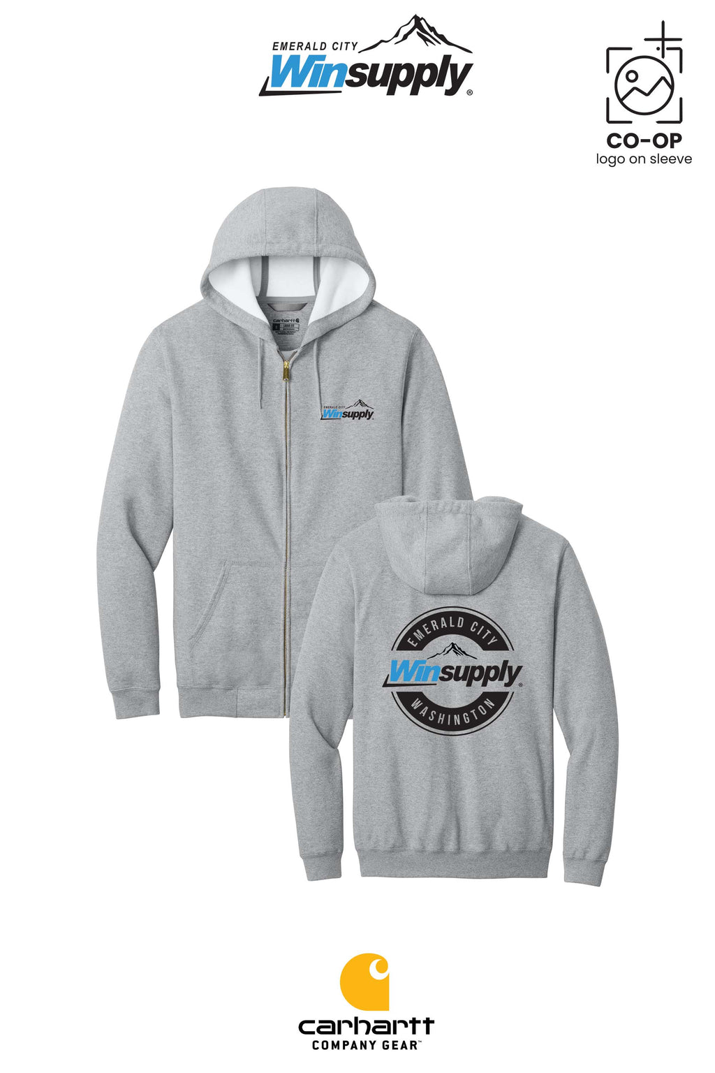 Carhartt® Midweight Hooded Zip-Front Sweatshirt - Winsupply Emerald City